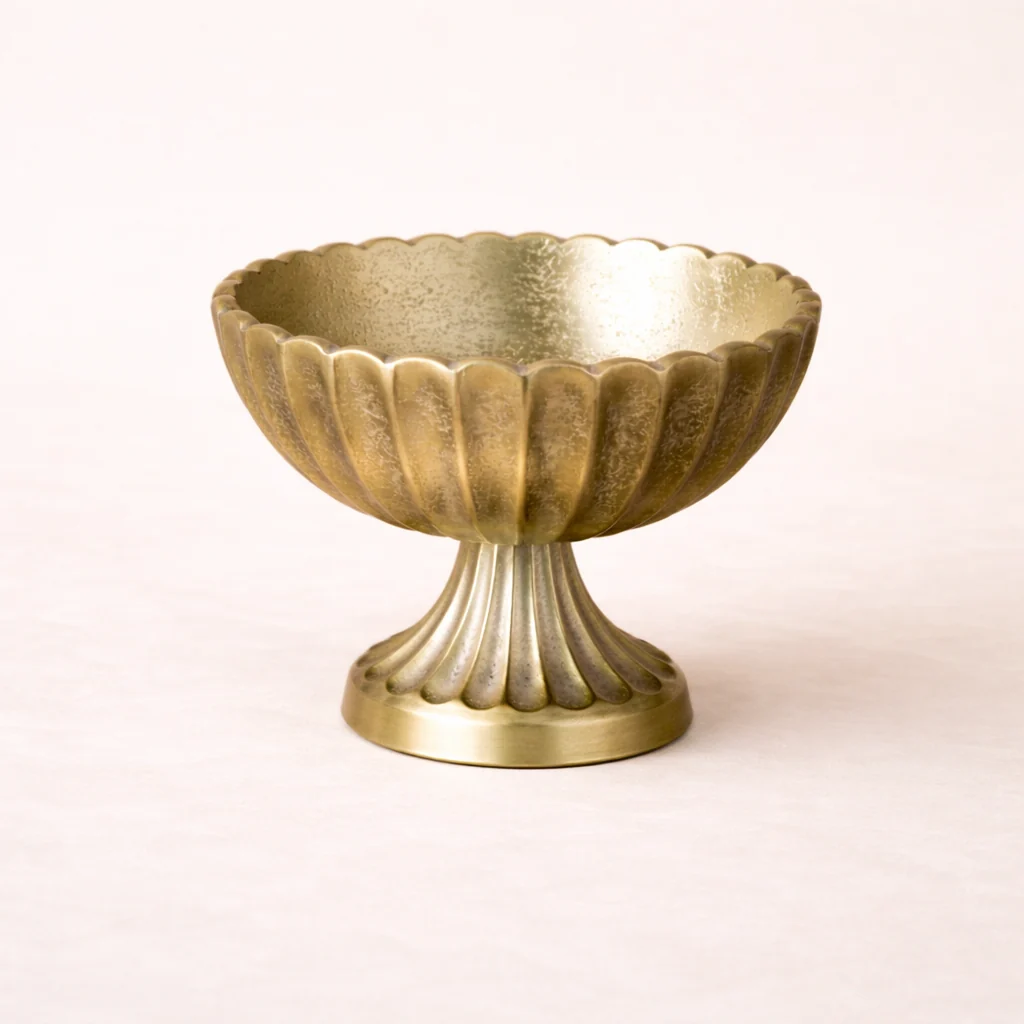 Gold Stripe Footed Compote