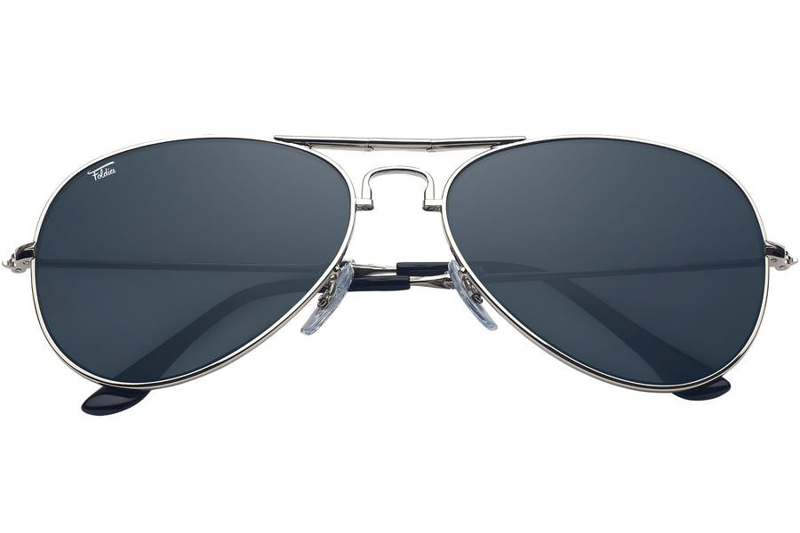 Retro Sunglasses Silver Smoke Frame Police Glasses 1108D