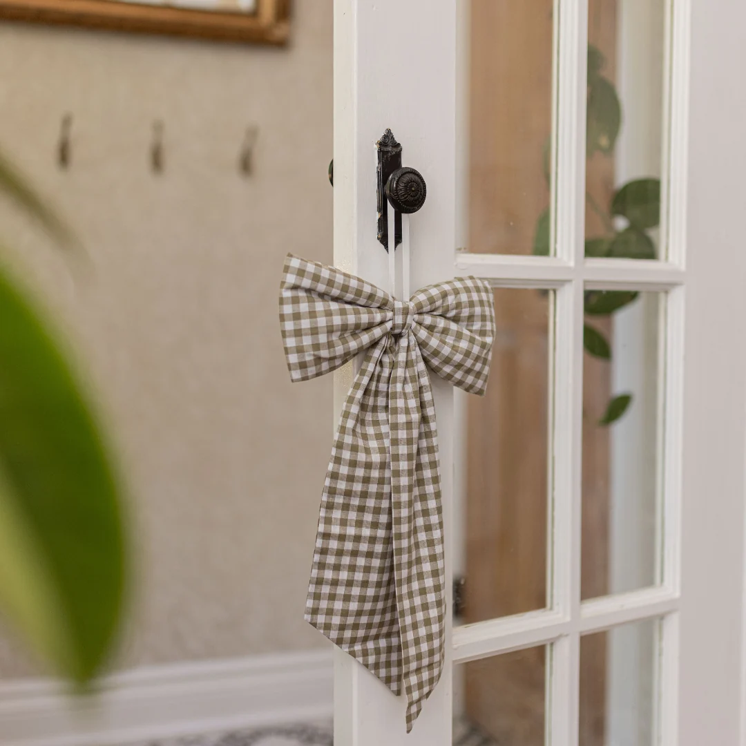 Gingham Green Fabric Bows