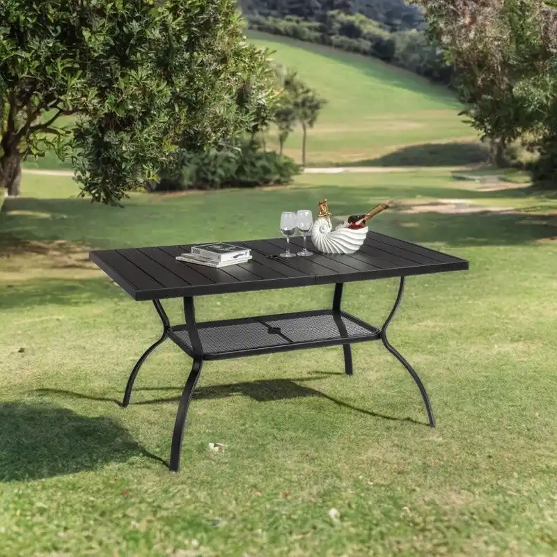 Patio 59 in. Wrought Iron Dining Table