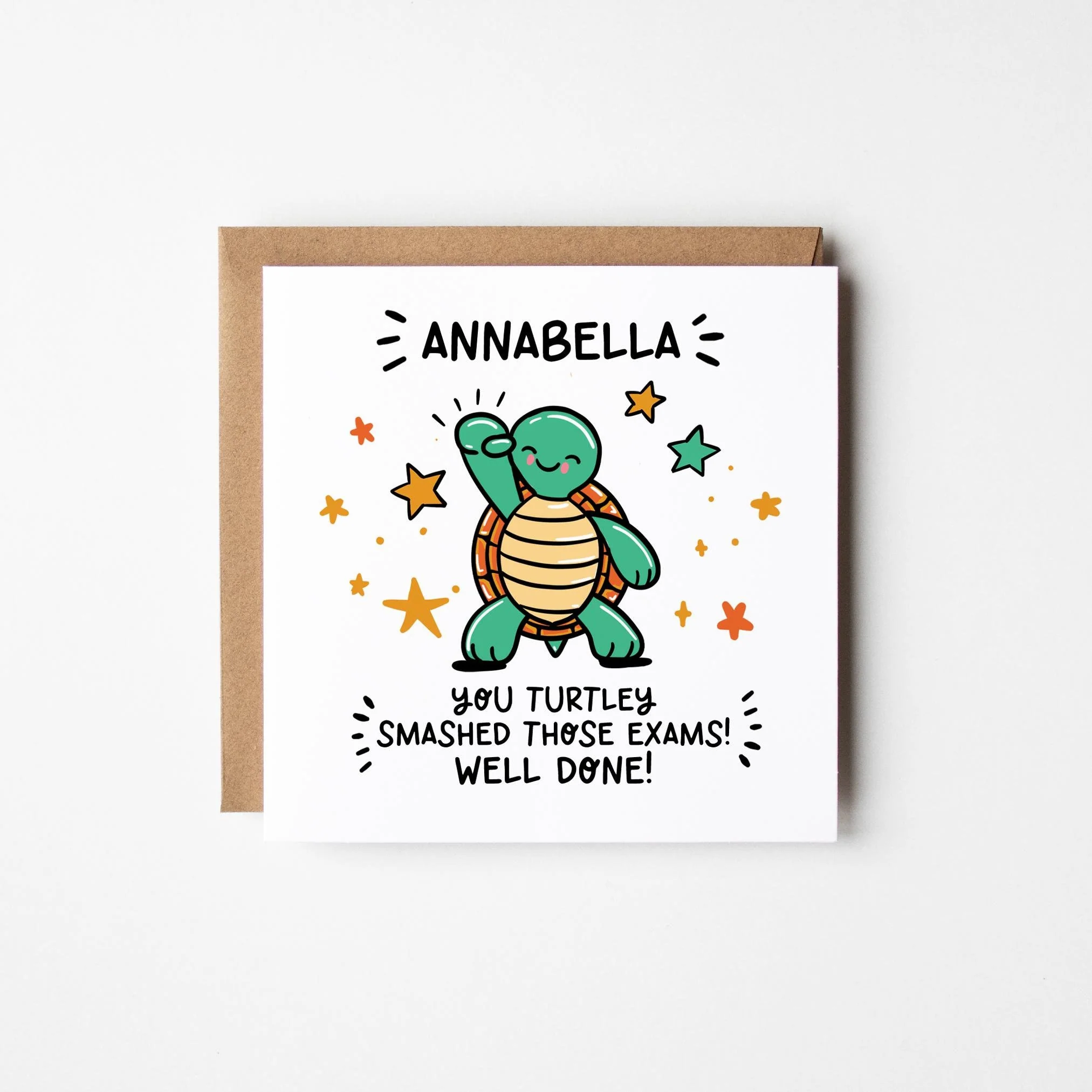 Turtley Passed Exams Card, Personalised Congratulations Card