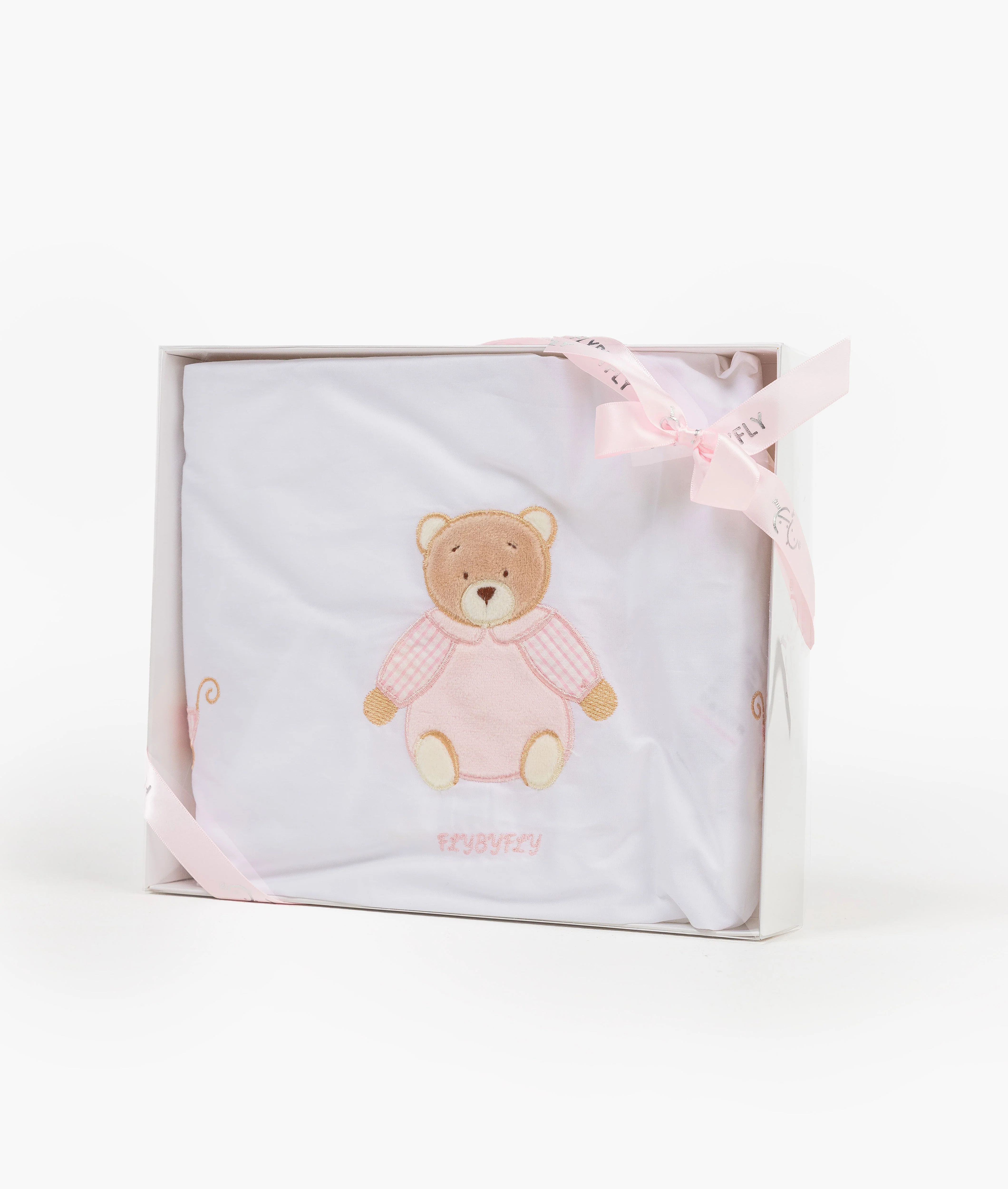 Fitted Sheet | White & Pink