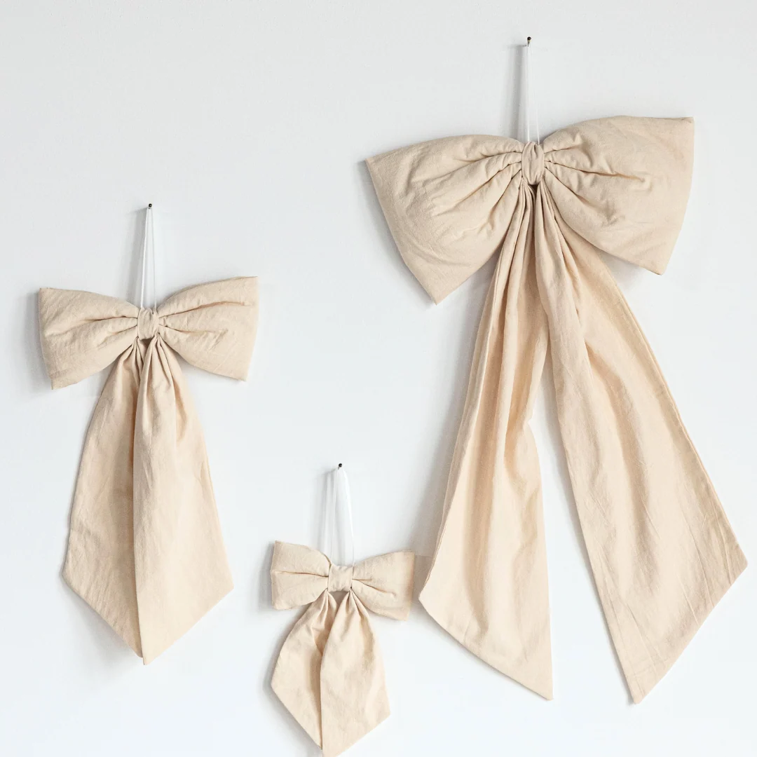 Sand Linen Cream Fabric Bows