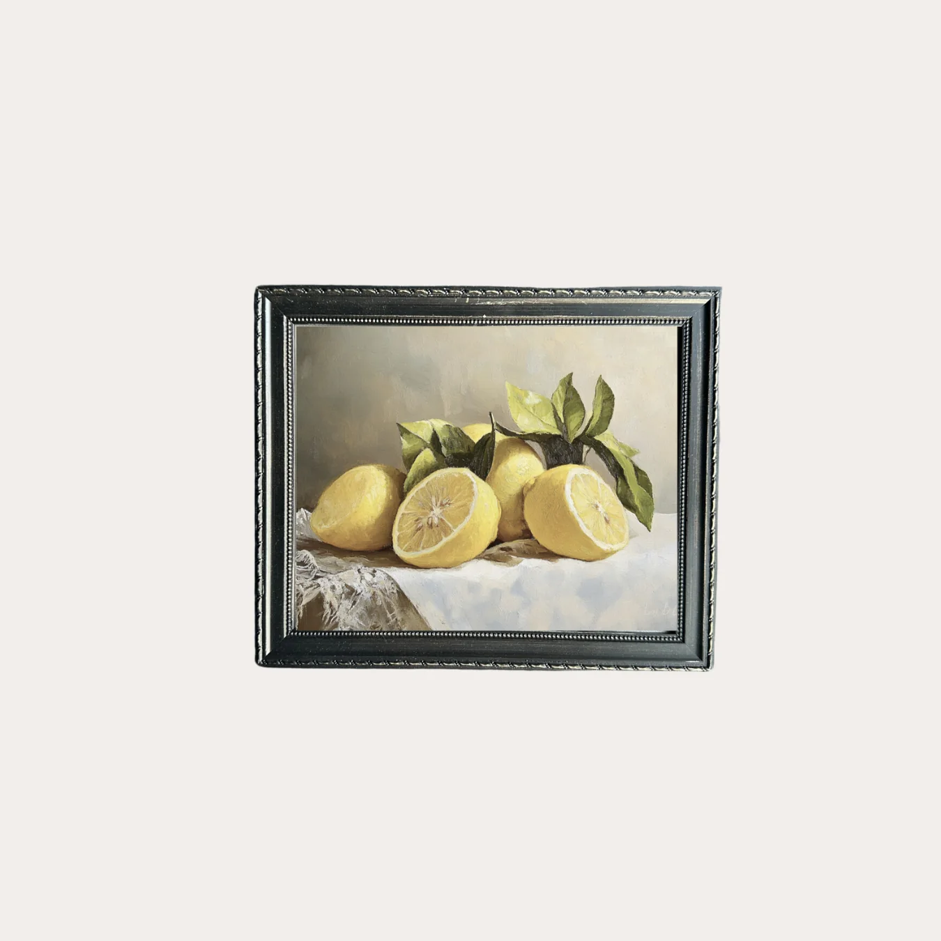 Muted Lemon Citrus | French Country Black Framed Art