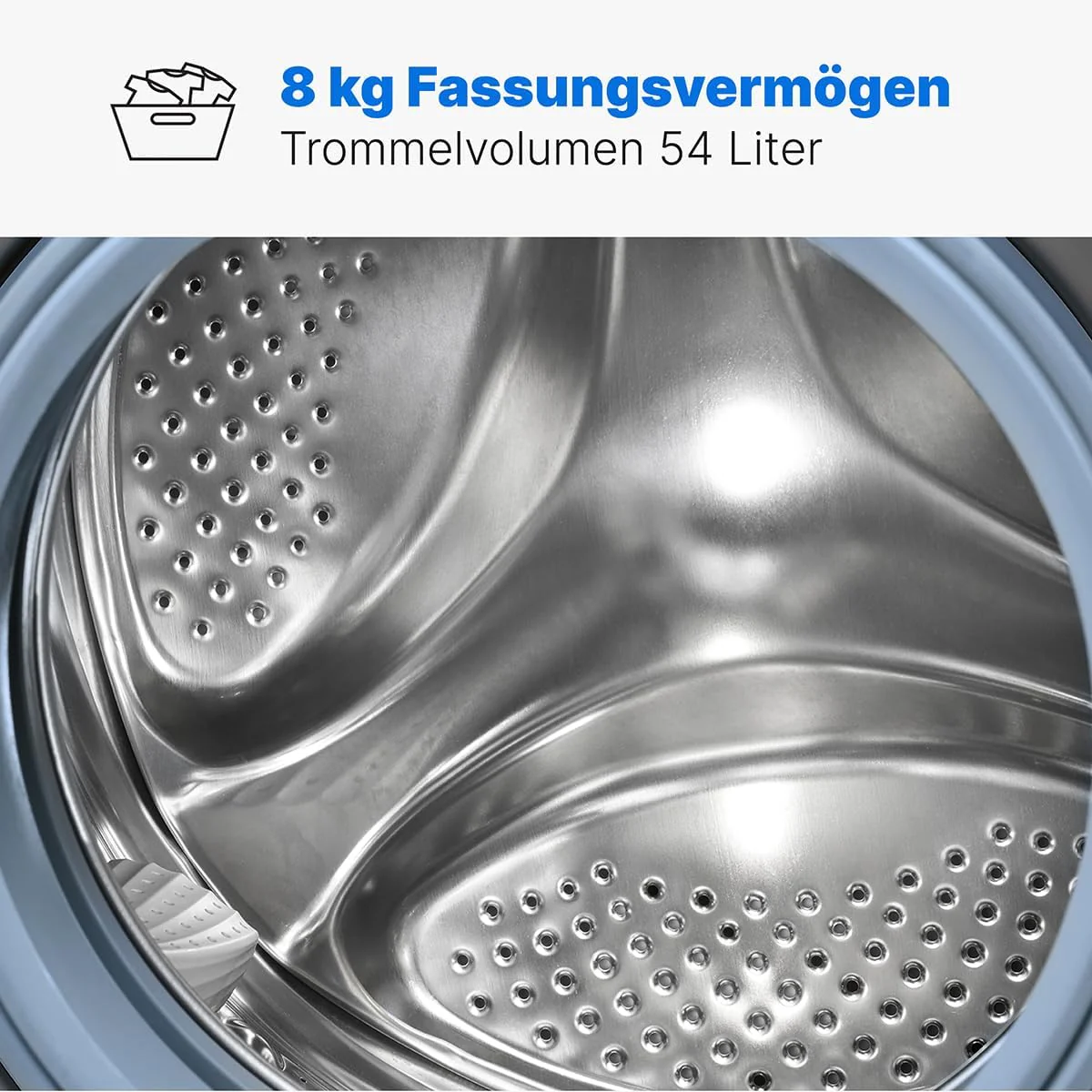 Bomann® mosógép 8 kg | max. 1400 ford./perc | 10 év motor garancia | robosztus, csendes és tartós inverteres motor | 15 mosóprogram | LED kijelző | gőzfunkcióval | WA 7185 Titán – fekete