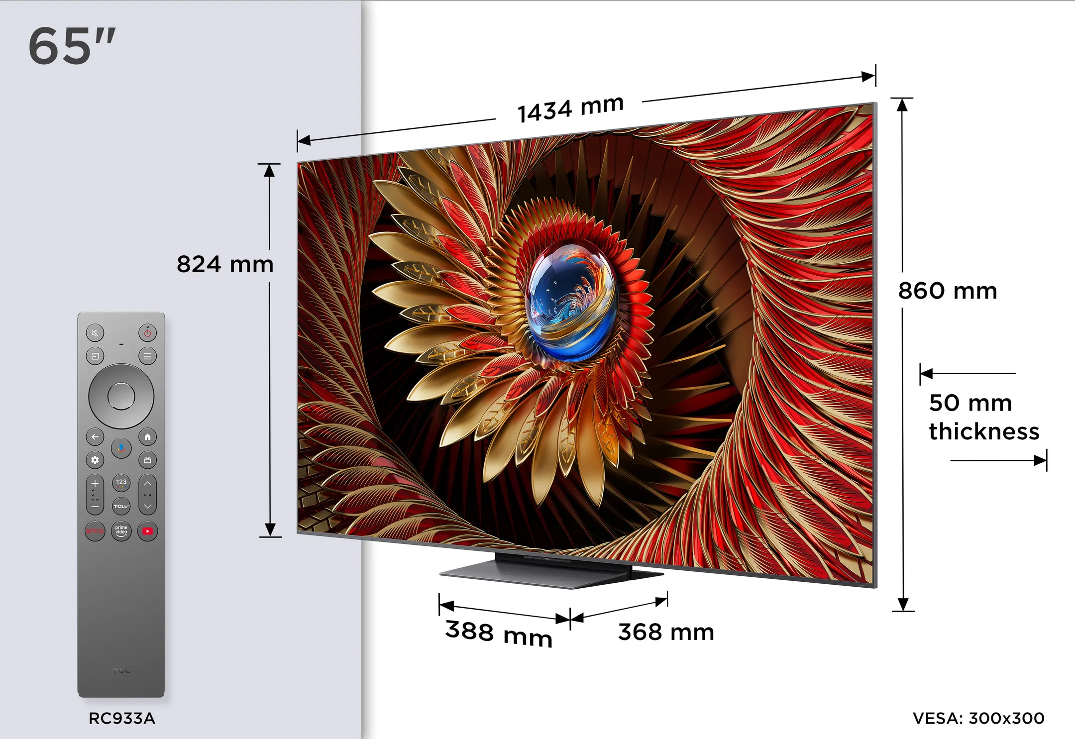 TCL QD Mini-LED 65C89K 4K TV  - 65 inch