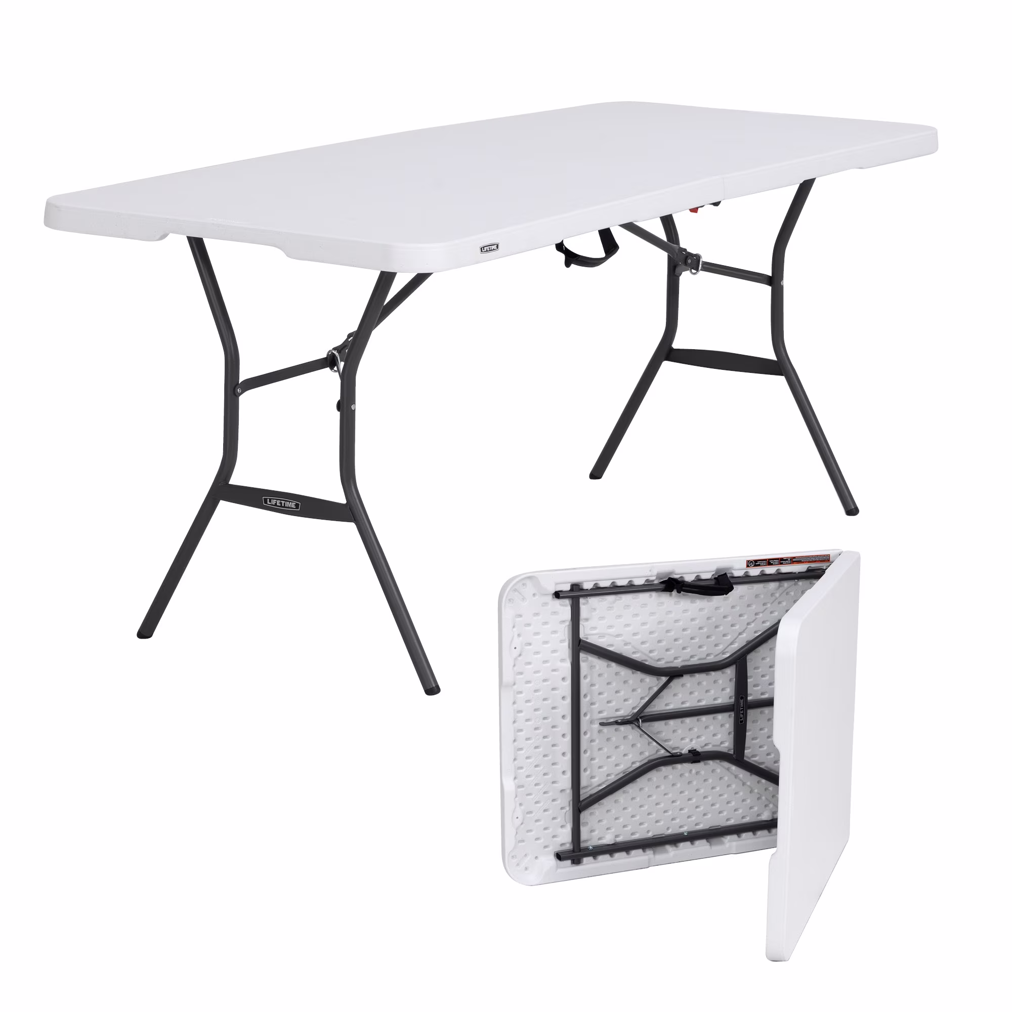 Lifetime 6' Commercial Grade High - Quality Fold - in - Half Folding Table, White (25011)