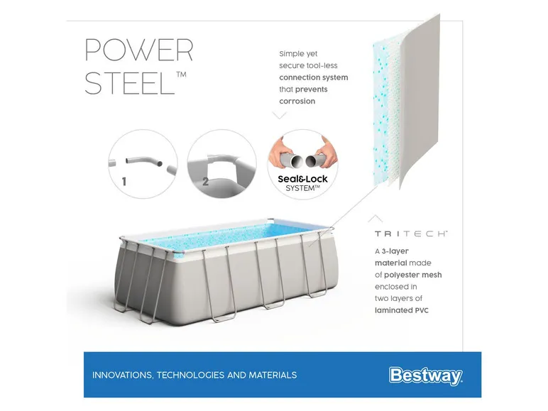 Power Steel™ Frame Pool Komplett-Set, eckig