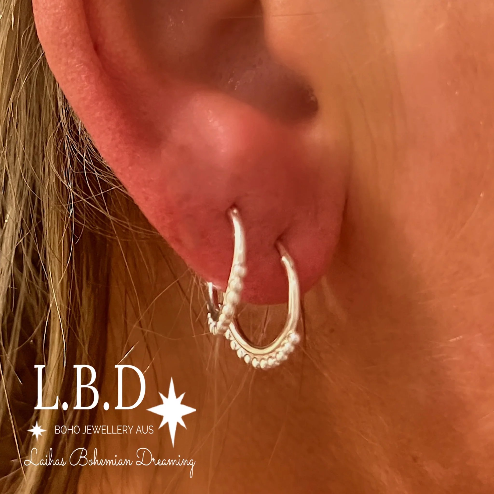 Laihas Prestige Sterling Silver Mini Boho Hoop Earrings