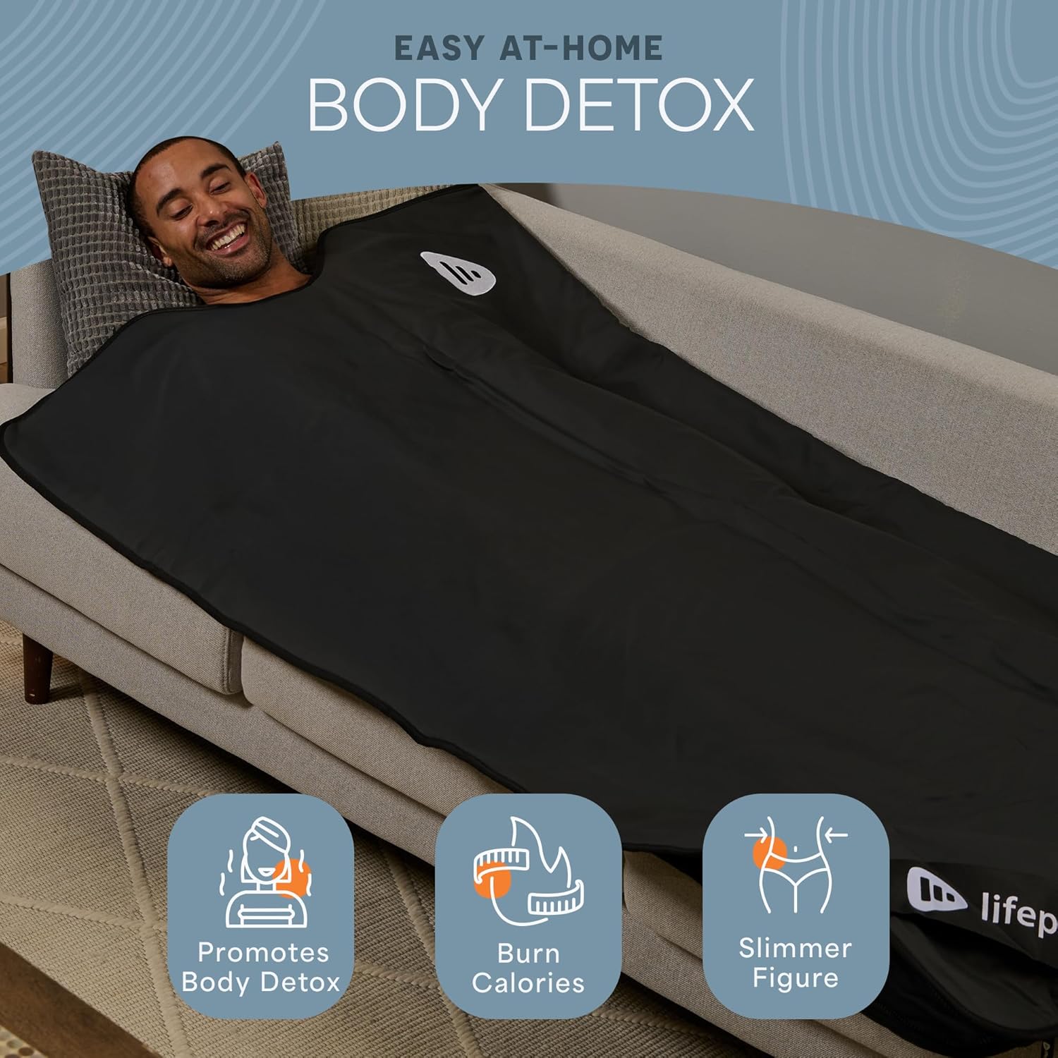 LifePro RejuvaWrap Infrared Sauna Blanket for Detox & Relaxation – Low EMF Carbon Fiber Heating  9 Temp Levels  5 Colors – Portable Sauna Blanket Infrared with Waterproof Interior & Carry Bag