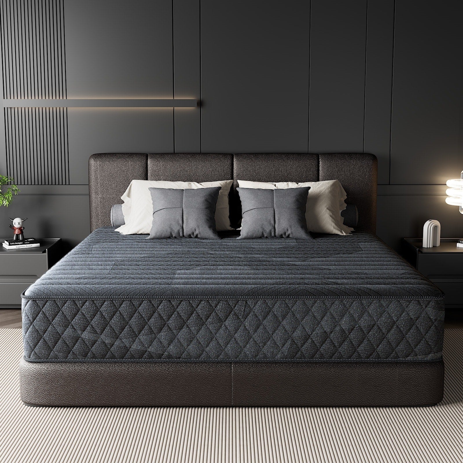 SweDrea Plush Hybrid Memory Foam 8/12 in.Cooling Breathable Mattress with CertiPUR-US, SGS and OEKO-TEX