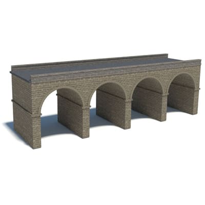 Arched Bridge (gray brick, 4 arches)