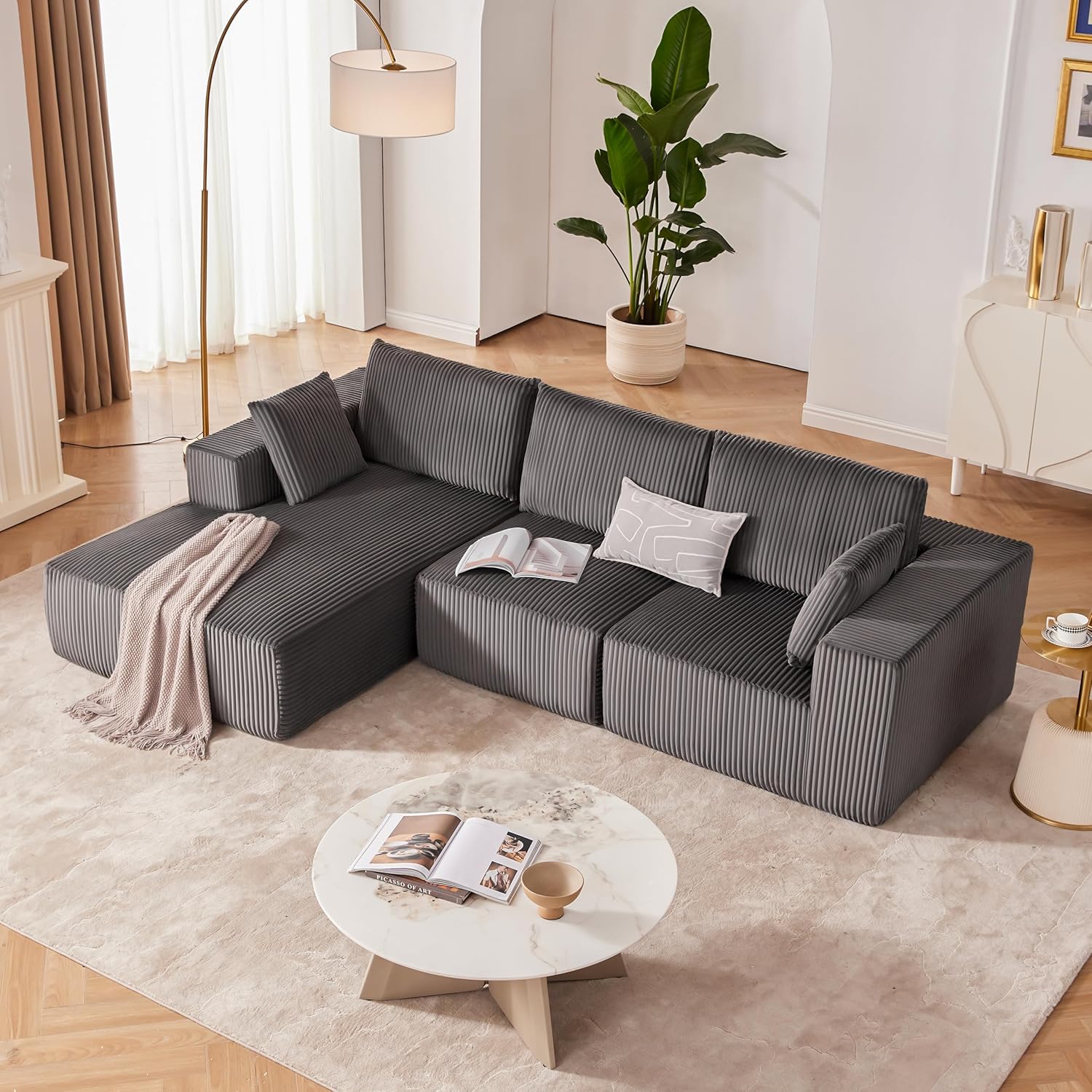 108 Modular Sectional Sofa Cloud Sectional Couch Modern Modular L-Shape Sofa Couch