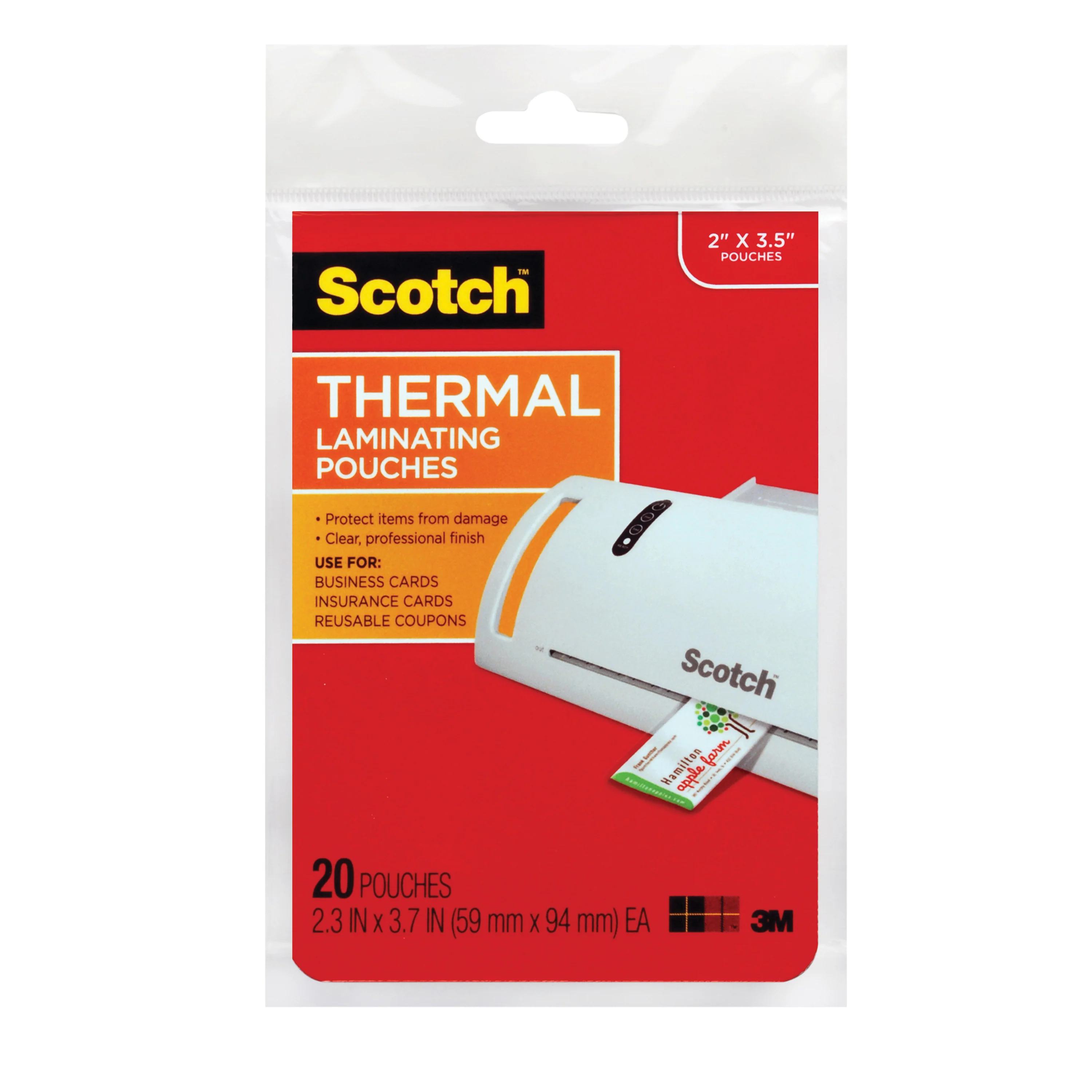 3M Scotch TP5851-20  ~  Tp5851-20 Scotch Thermal Pouches Business Card, 20 Pack Tp5851-20