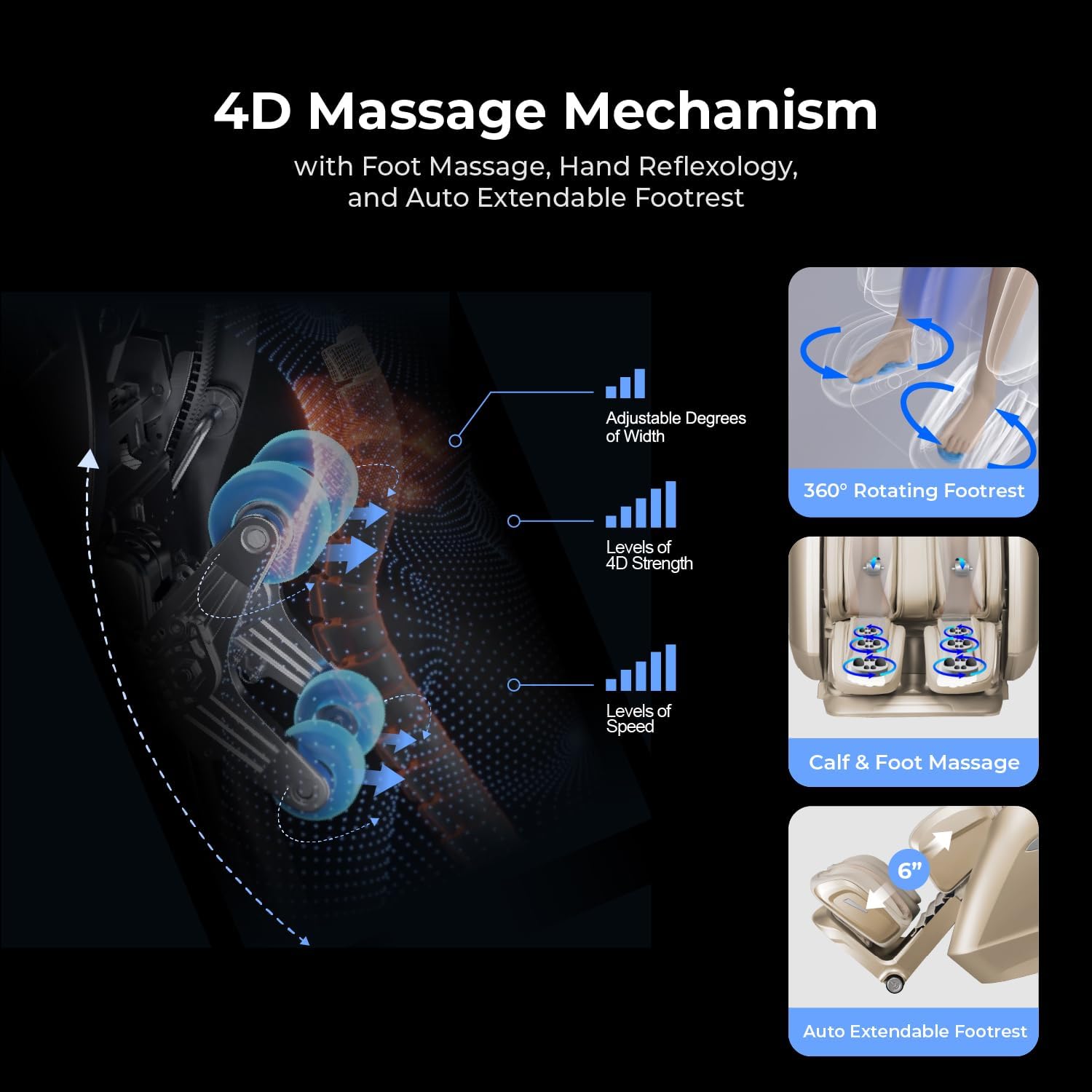 Osaki 4D Achilles l 360 Rotating Footrest l Full Body Massage Chair l Zero Gravity l 360 Kenading Calfrest l Lumbar Heating l Touchscreen Controller l Auto Body Scan l Bluetooth Speaker (Brown)
