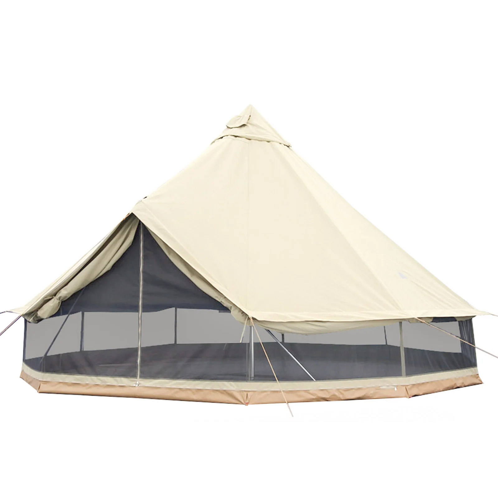 2025 KingCamp Khan 500 – Ampia tenda tipi per 8 persone con tessuto tecnico misto cotone, ventilazione flessibile e montaggio rapido