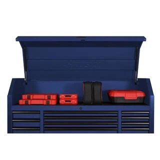 2025 56 inch W x 22 inch D Heavy-duty combination tool trolley with 23 drawers and tool cabinet in matte blue