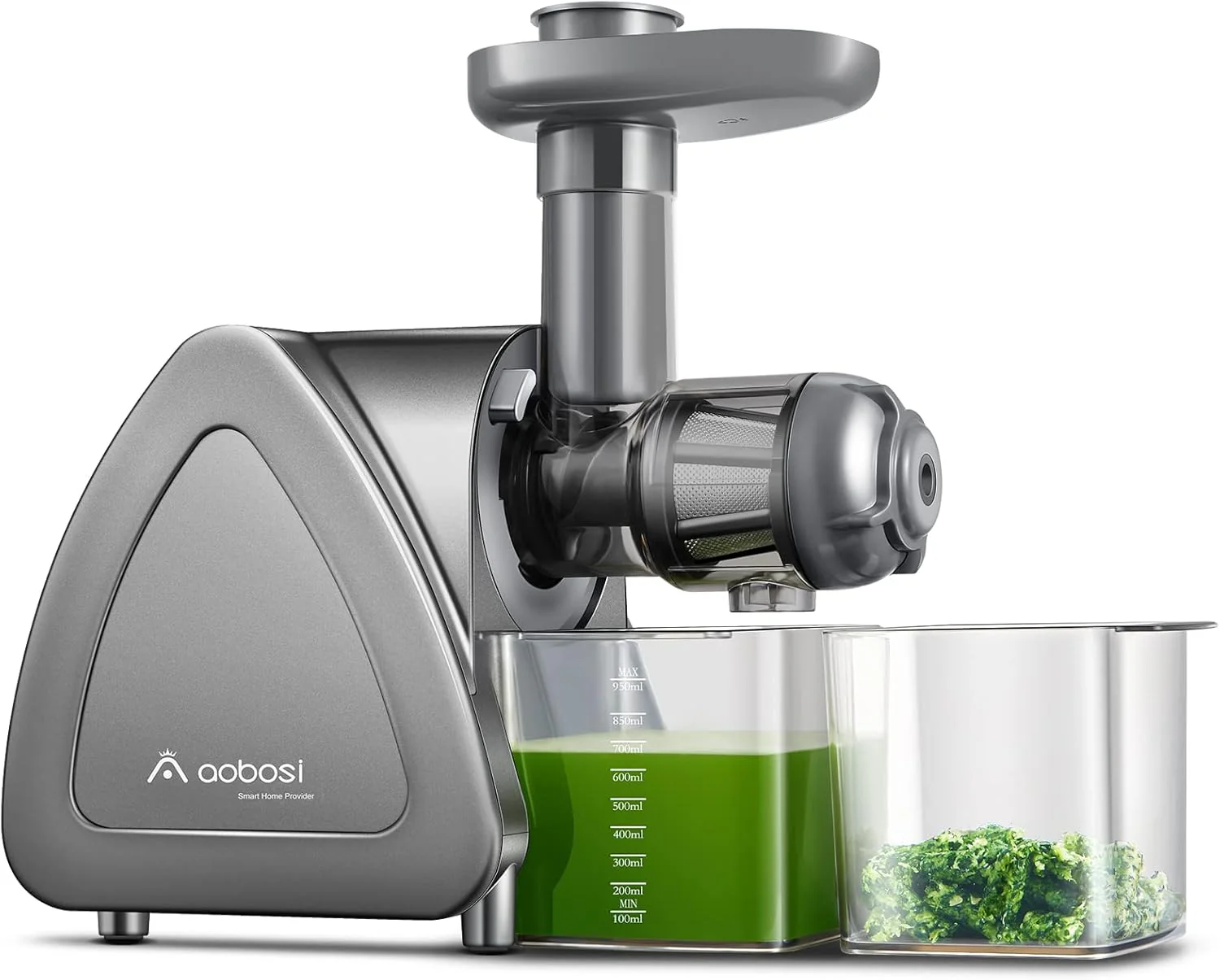 【Novità】 AOBOSI Spremiagrumi Estrattore di Succo a Freddo con 2 Velocità - Estrattore Frutta e Verdura con Coclea a 8 Stadi - Spremiagrumi con Spazzola per la Pulizia e 2 Bicchieri - Spremiagrumi con Funzione di Retromarcia