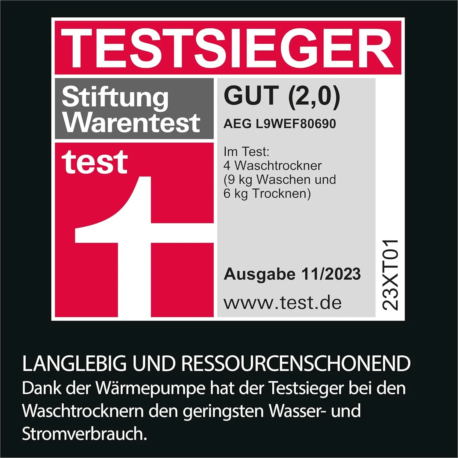 AEG L7WBA60680 Waschtrockner / DualSense - schonende Pflege / 8 kg Waschen / 5 kg Trocknen / D / energiesparend / Mengenautomatik / Nachlegefunktion / ProSteam - Auffrischfunktion / 1600 U/min Weiß