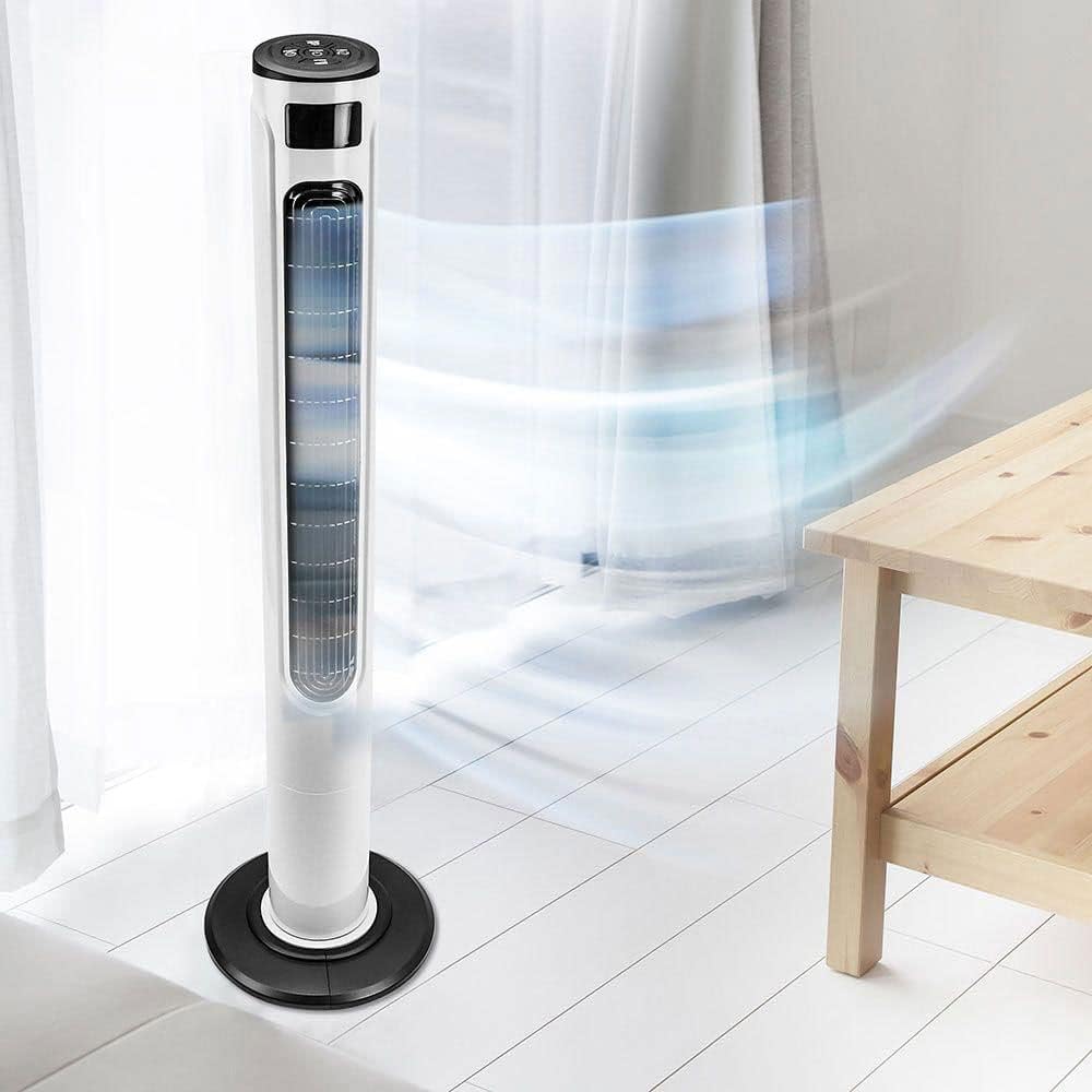 V-TAC LED-Turmventilator 55 W mit Display kompatibel mit Amazon Alexa und Google Home