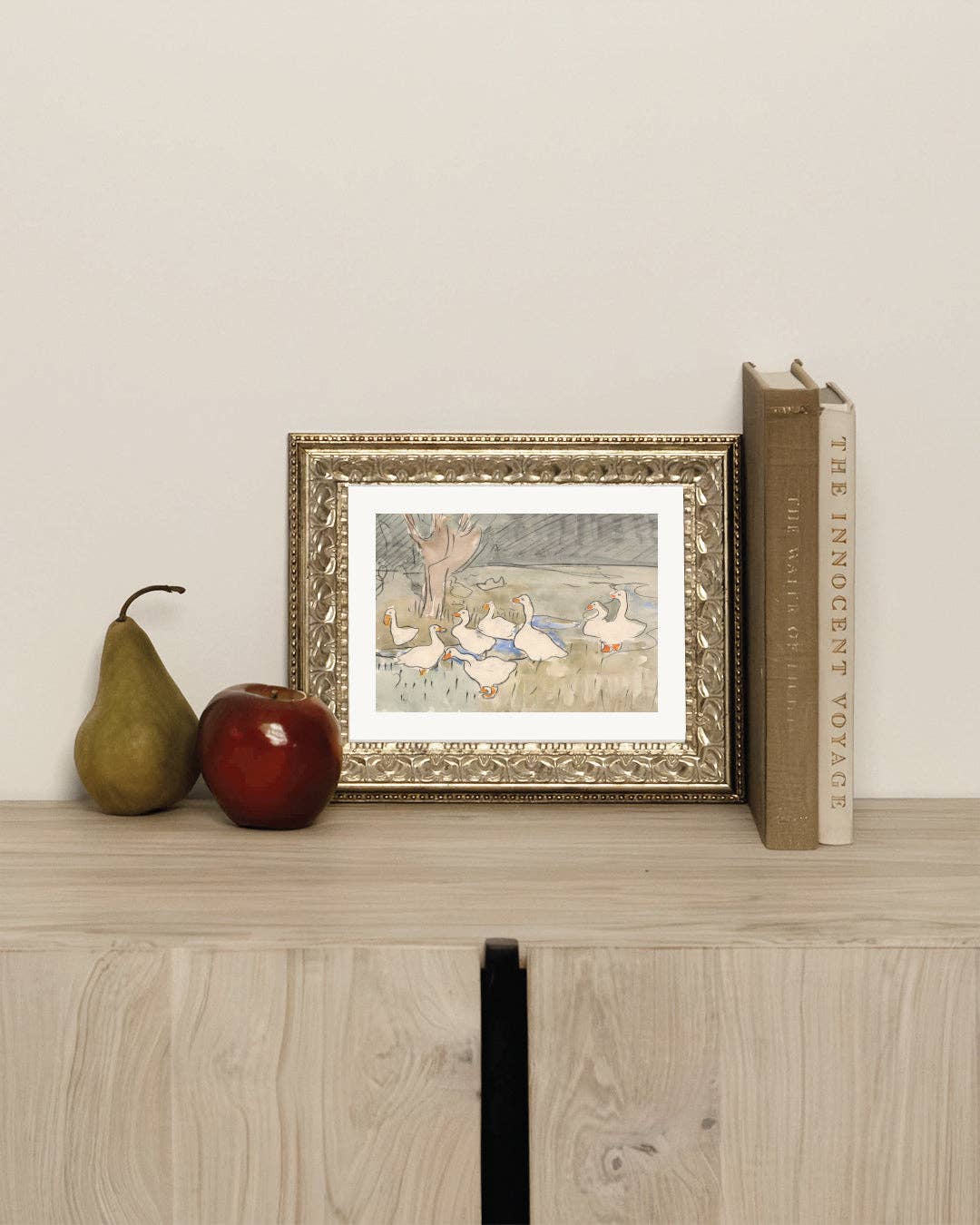 Spring Geese Framed Antique Inspired Art