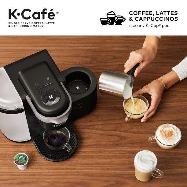 Keurig K Cafe Single Serve K Cup Coffee, Latte and Cappuccino Maker, Charcoal