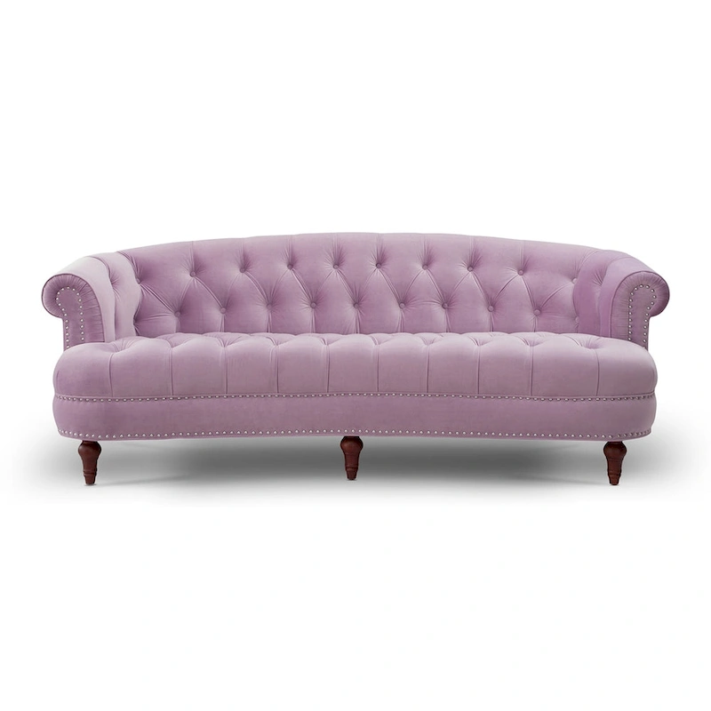 La Rosa 84 Mid-Century Modern Velvet Upholstered Chesterfield Tufted Sofa