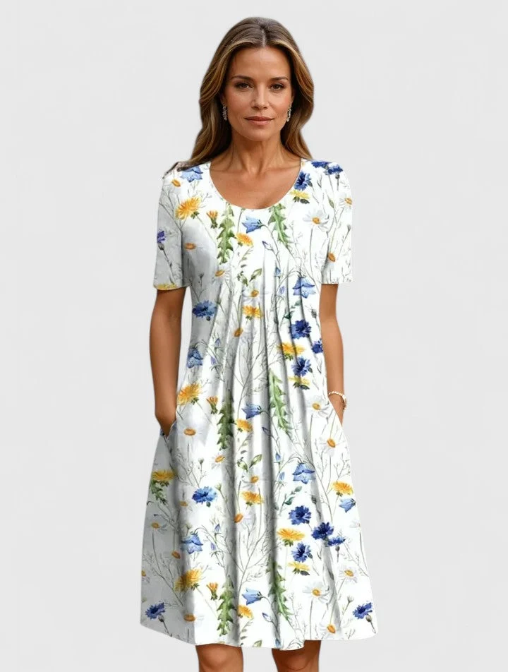 Womena??s Elegant Dress Flattering Waist with Flowing Silhouette