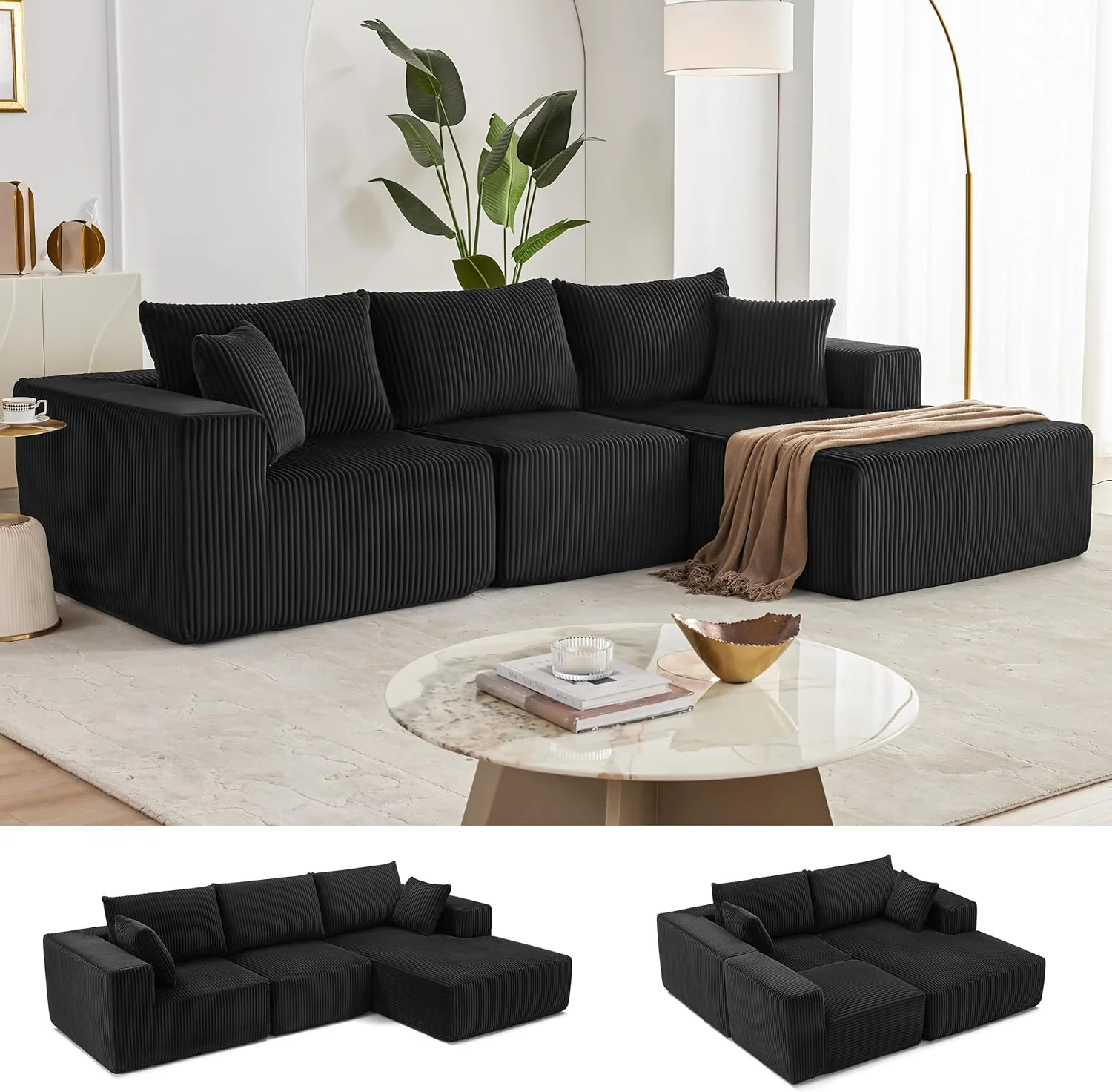 108 Modular Sectional Sofa Cloud Sectional Couch Modern Modular L-Shape Sofa Couch
