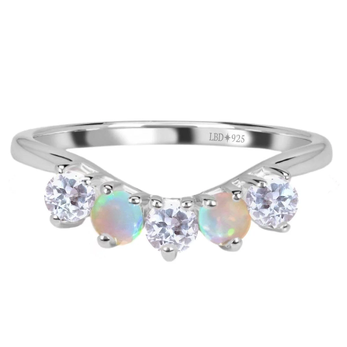 Genuine Opal and Topaz Ring - Magical Eternity Ring