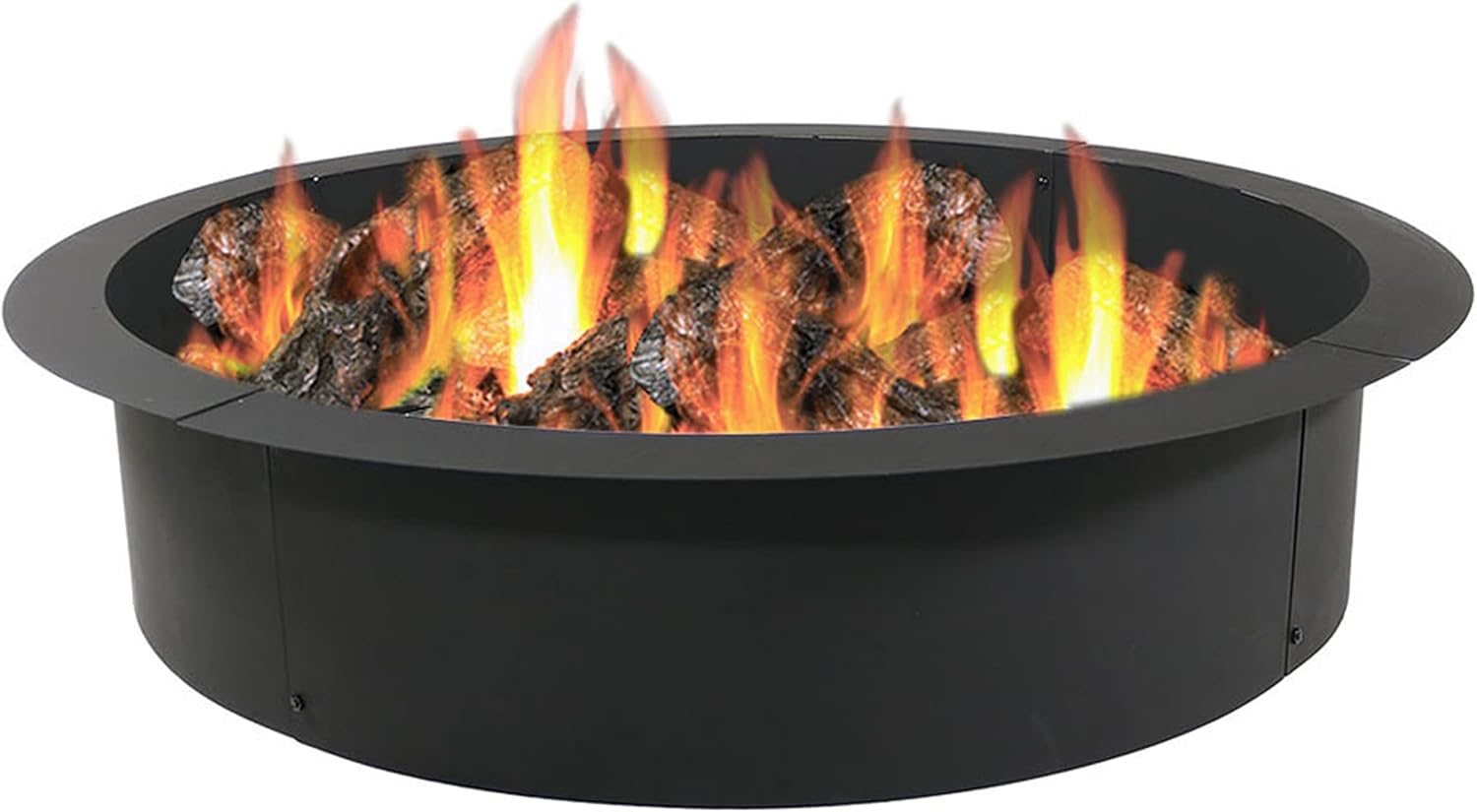Sunnydaze Outdoor Fire Pit Ring - Heavy-Duty Round Steel Fire Ring Insert - DIY Above or In-Ground - 36-Inch Outer/30-Inch Inner Diameter