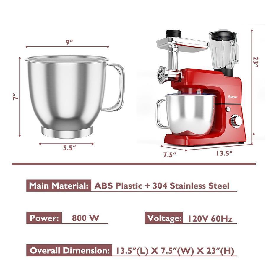 2025 Multifunctionele 3-in-1 Staafmixer van 800W met Vleesmolen, Blender en Worstmaker