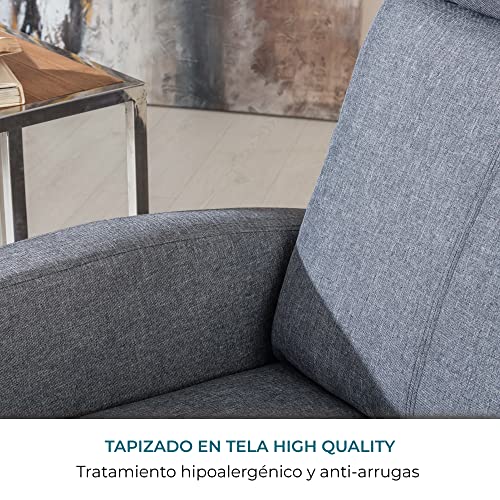 Don Descanso   Poltrona Relax Tessuto Verona Grigio, con Poggiapiedi, Sistema di Apertura Push, Compatta, Sdraiate fino a 160º e Posizione Zero (81.5x66.5x97.5 cm) : Amazon.it: Casa e cucina