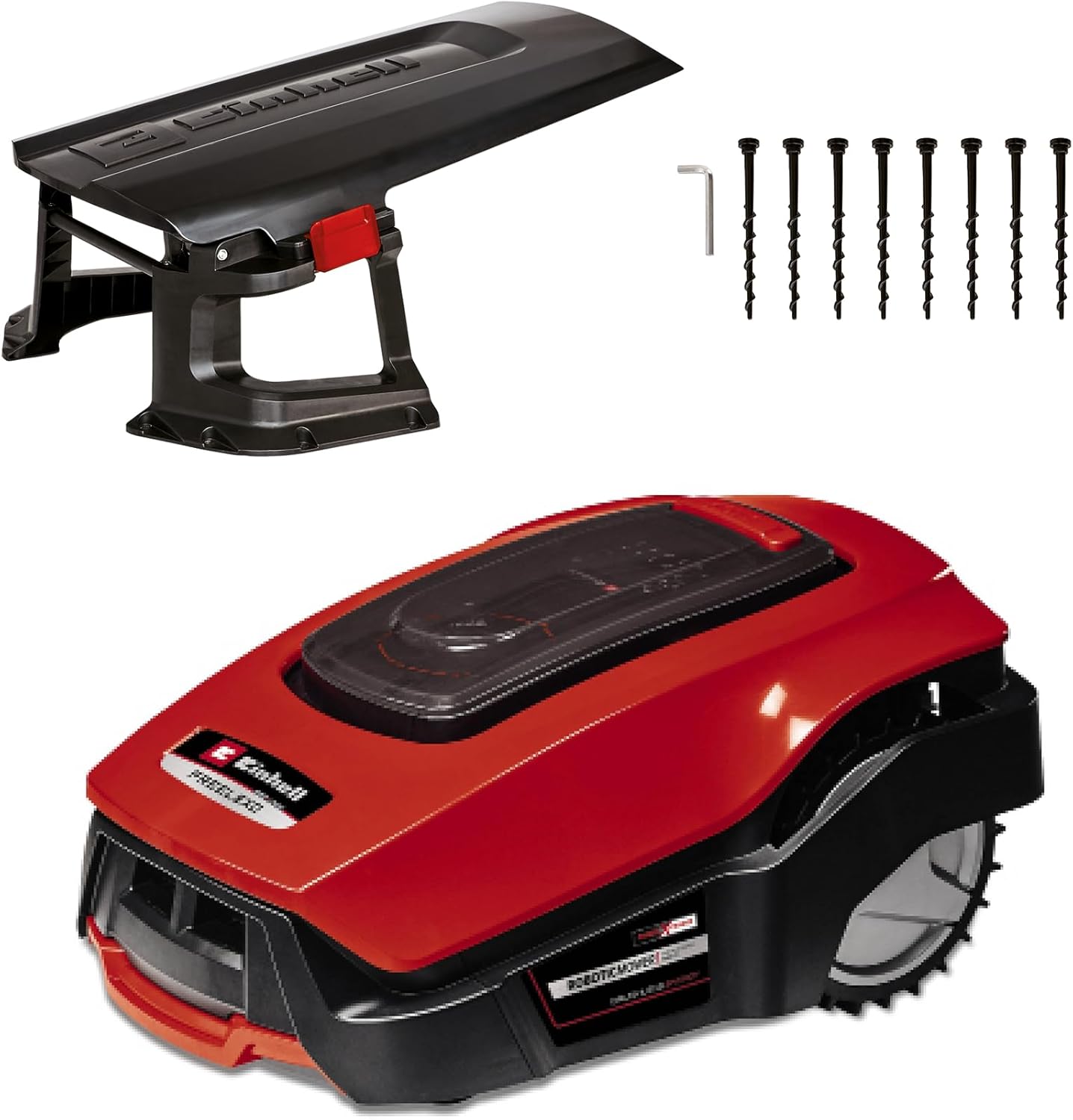 Einhell Mähroboter FREELEXO 1200 LCD BT Power X-Change (Li-Ion, 18 V, Multizonenmäher, Bluetooth App, 18 cm Schnittbreite, inkl. 5,2 Ah Akku, 4 Klemmen, Garage)
