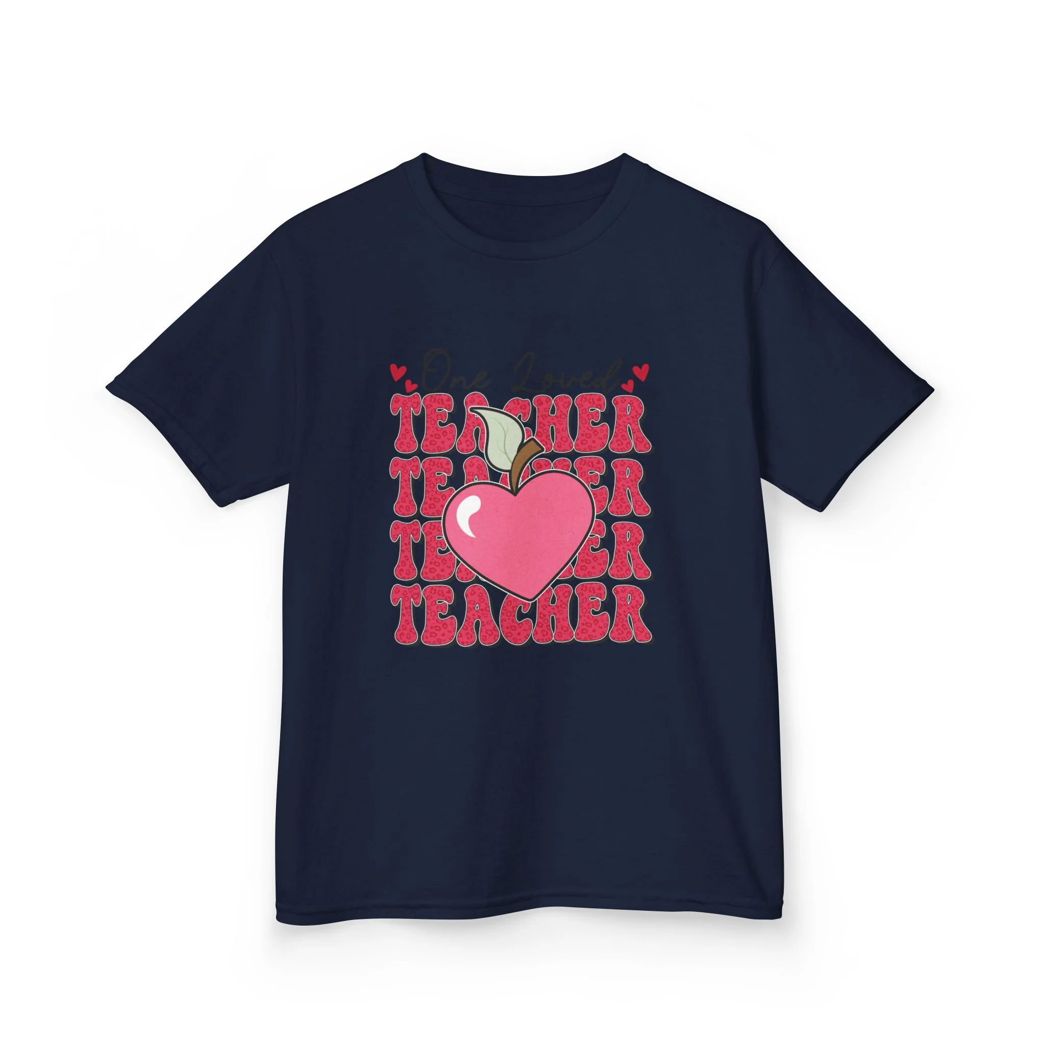 One Loved Teacher Kids Tee | Heart Apple Teacher Design