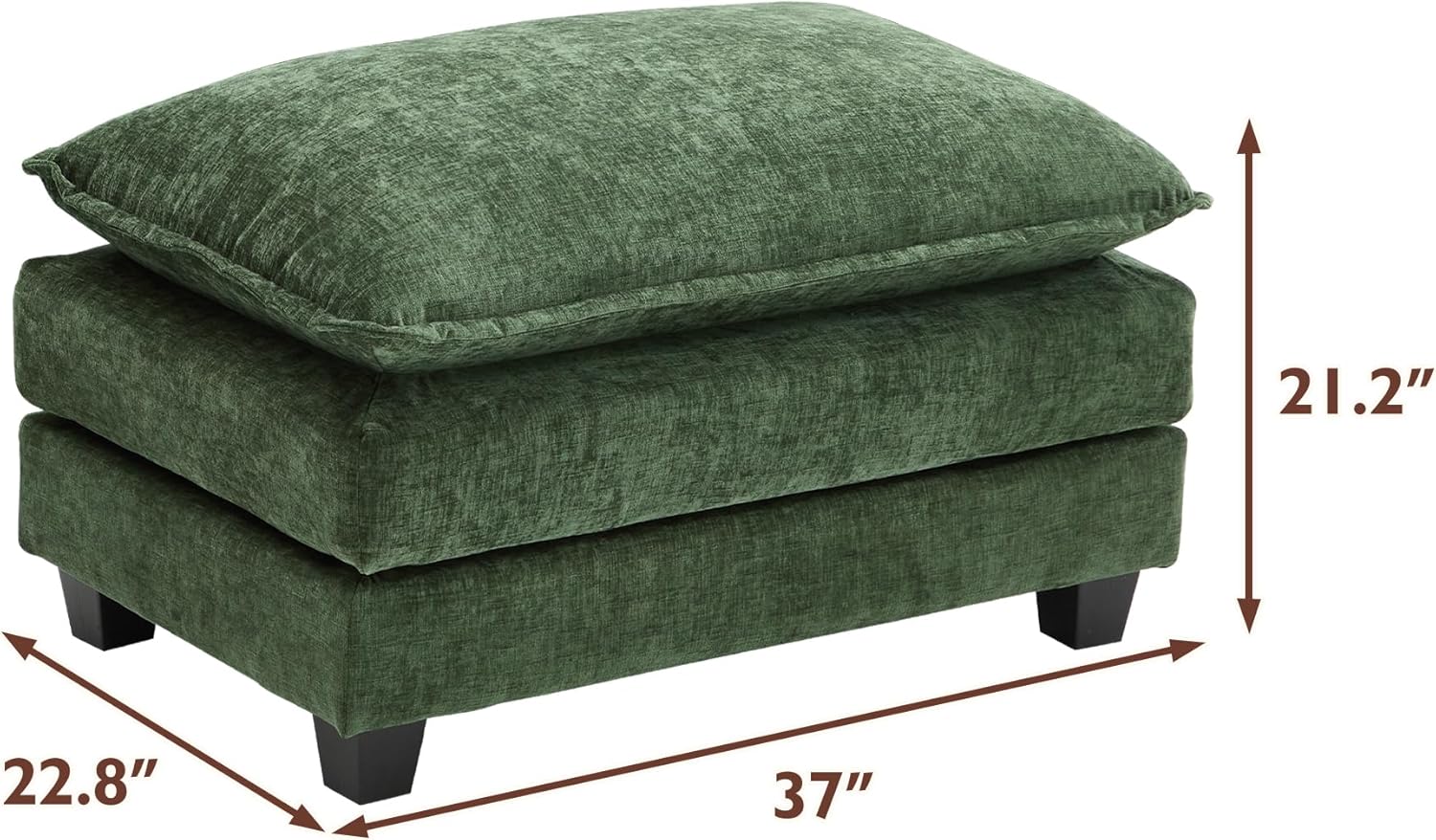 111.4 Inch L-Shaped Modern Sofa Modular Cloud Sofa Ottoman 4-Seater Chenille Deep Seat Sofa