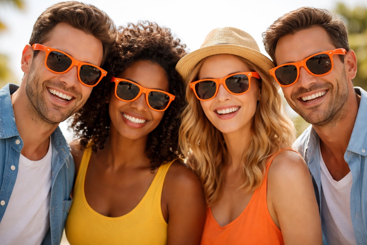 Orange Sunglasses |  Iconic 80's Style |  Adult Size 1053