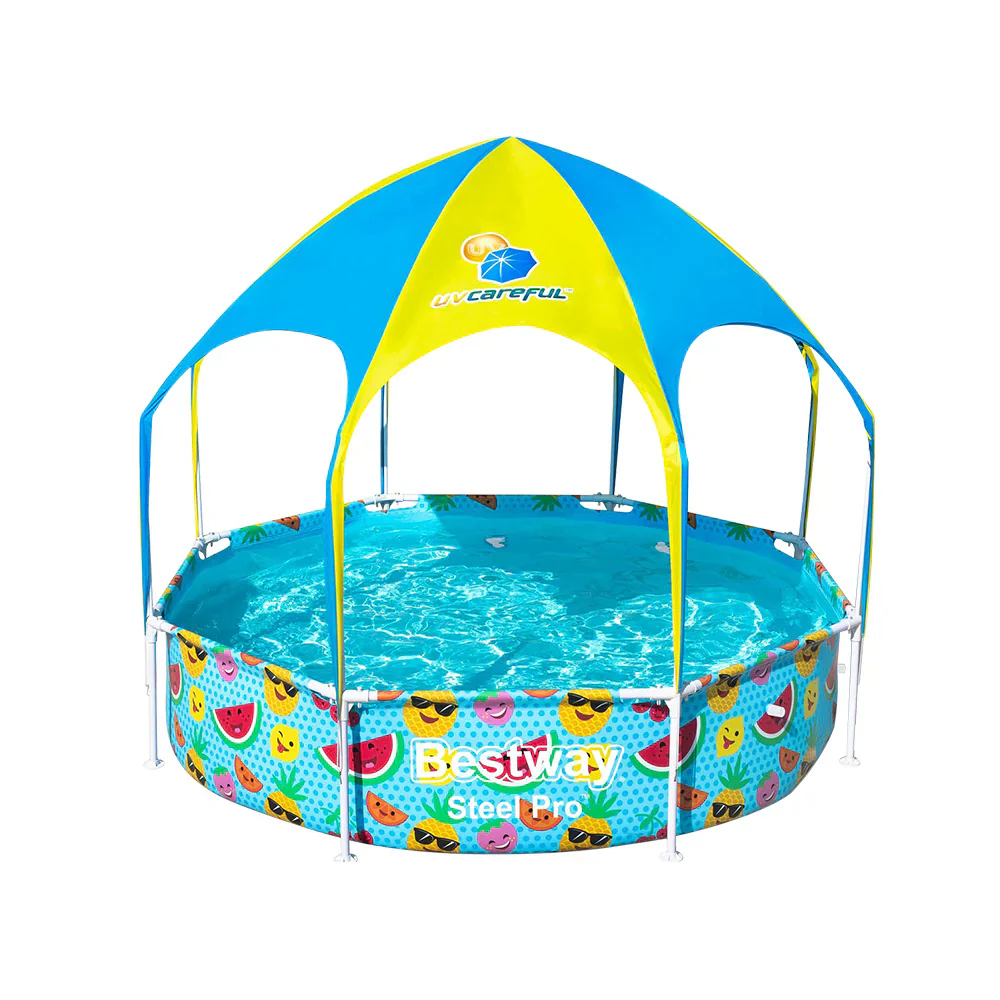 UPF 40+ gyermek medence napellenzővel, 244x51cm, acélváz, Bestway