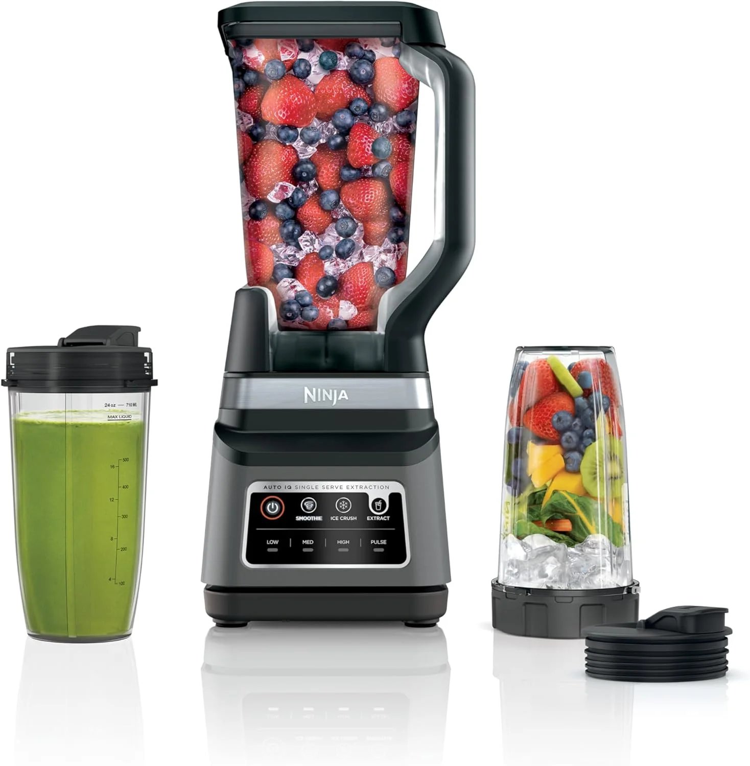 Ninja Professional Plus Blender | Max Power Smoothie Blender, Ice Cream Maker, Frozen Drink Mixer & Margarita Machine | 3 Auto IQ锟�?Presets, 1400 W, 72oz Total Crushing Pitcher | Dark Grey, BN701