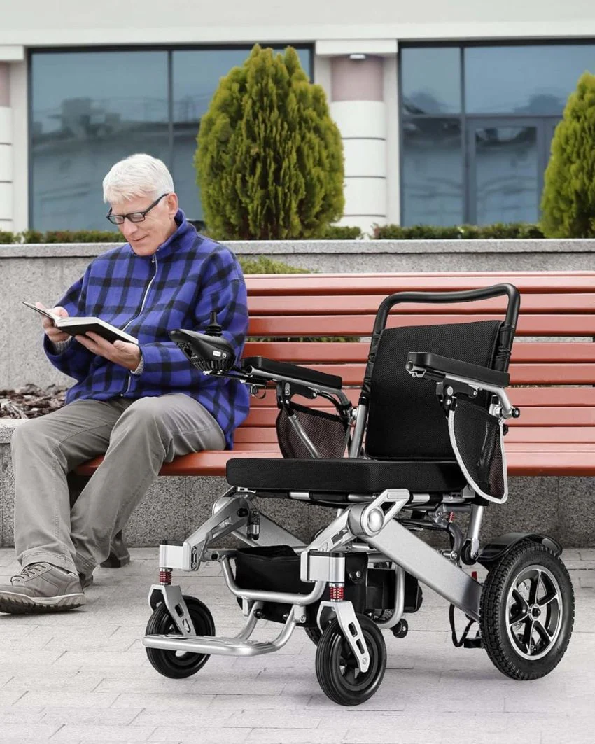 Electric Wheelchair,25 Miles Longer Range, Foldable Power Wheelchair for Adults Seniors,500W Dual Motors,Compact Motorized Wheelchair All Terrain,Intelligent Folding, Travel Size