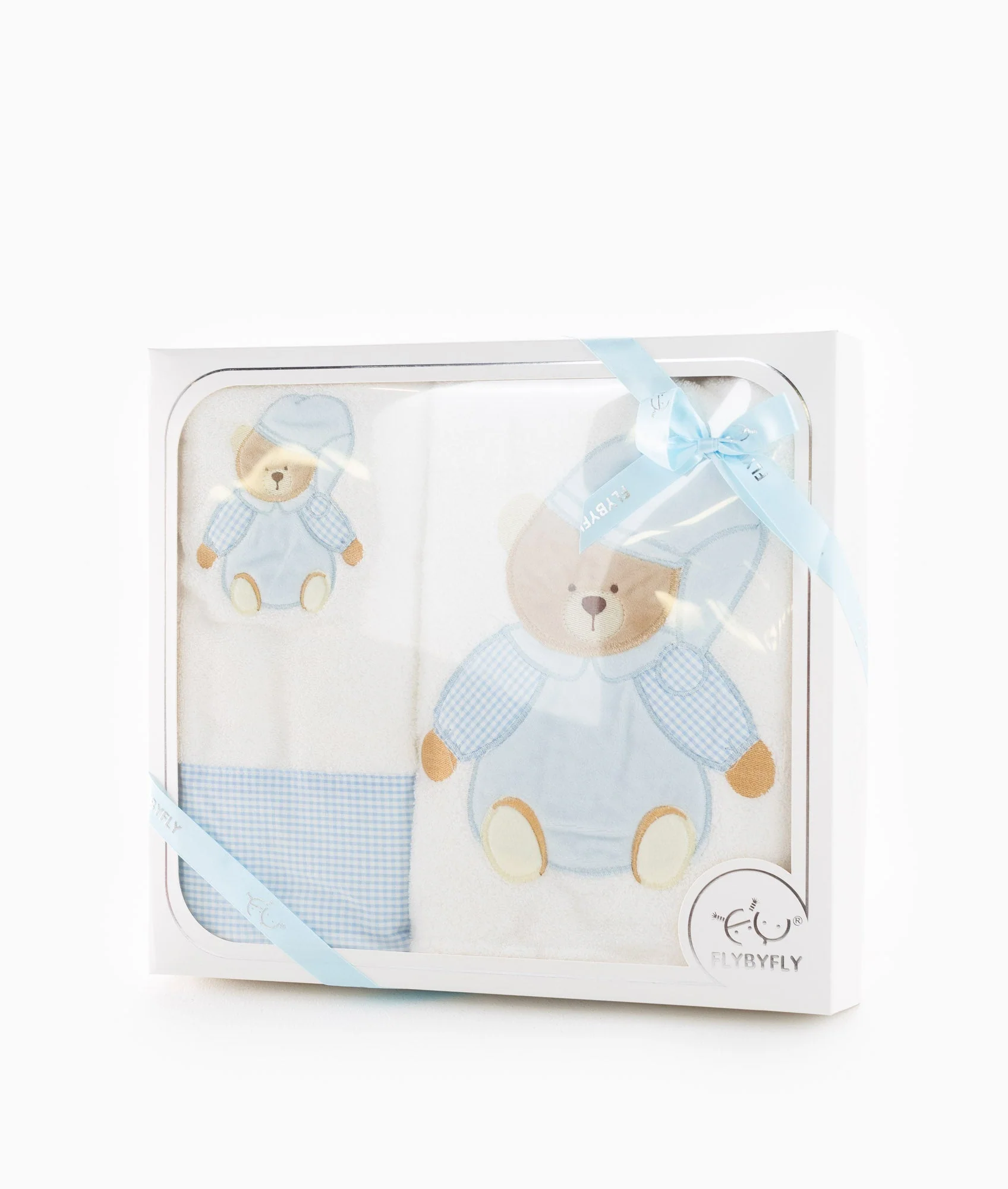 2pc Towel Set | White & Blue
