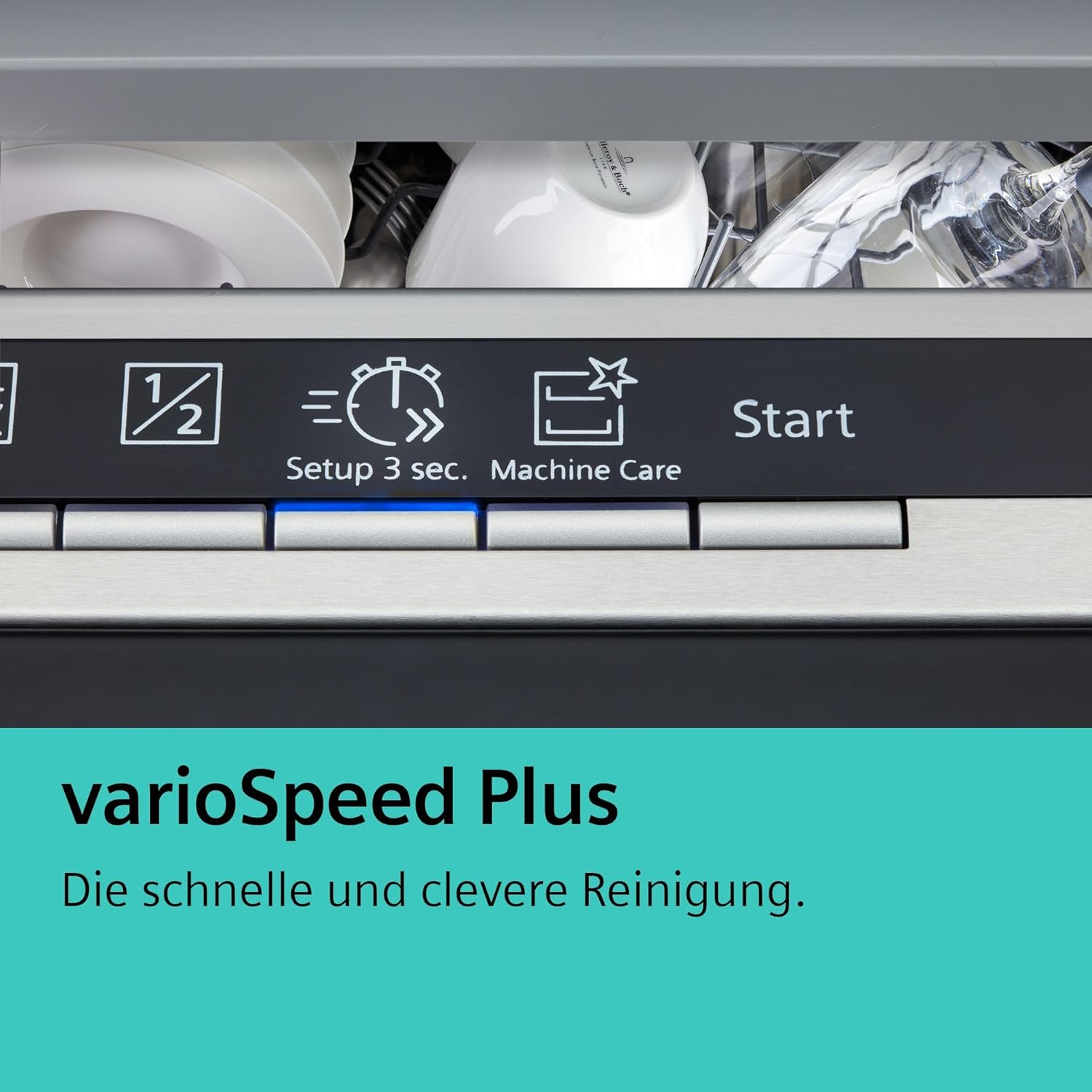 Siemens SX95EX12CE, iQ500 Smarter Geschirrspüler, Vollintegrierte Spülmaschine, 60 cm, Made in Germany, XXL, Besteckschublade, Extra leise, varioSpeed,autoOpen dry, glassZone, varioScharnier