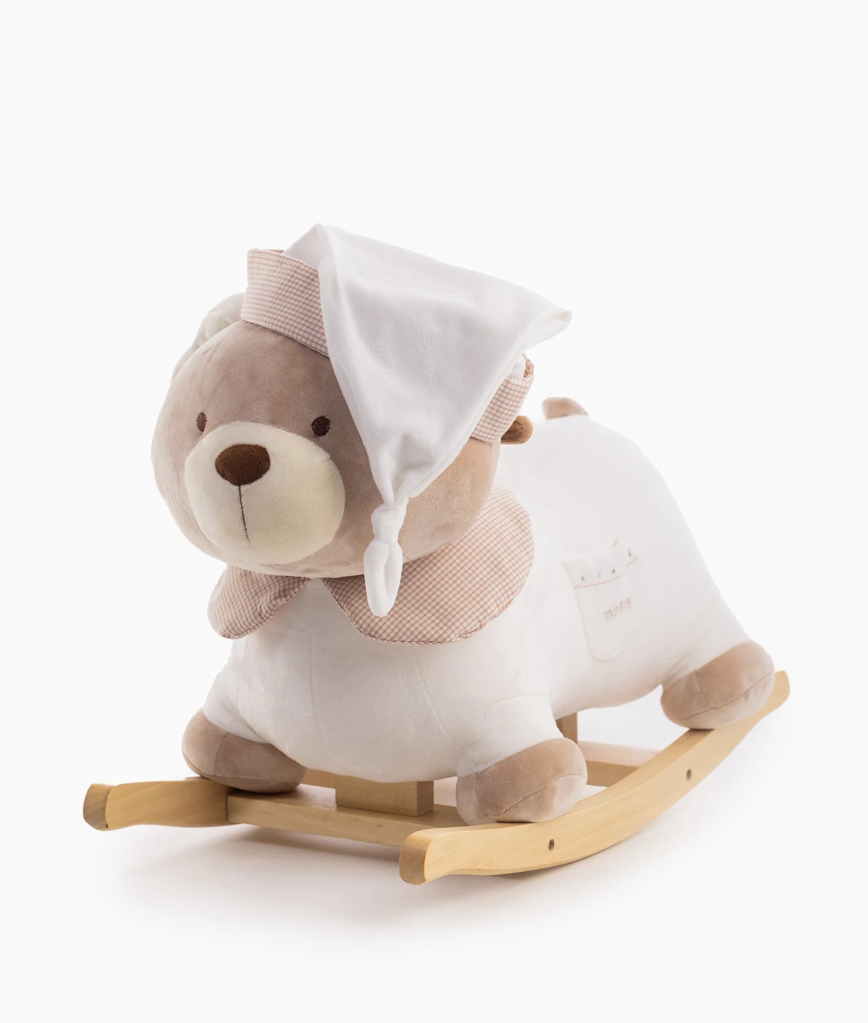 Rocking Teddy Bear | White & Beige
