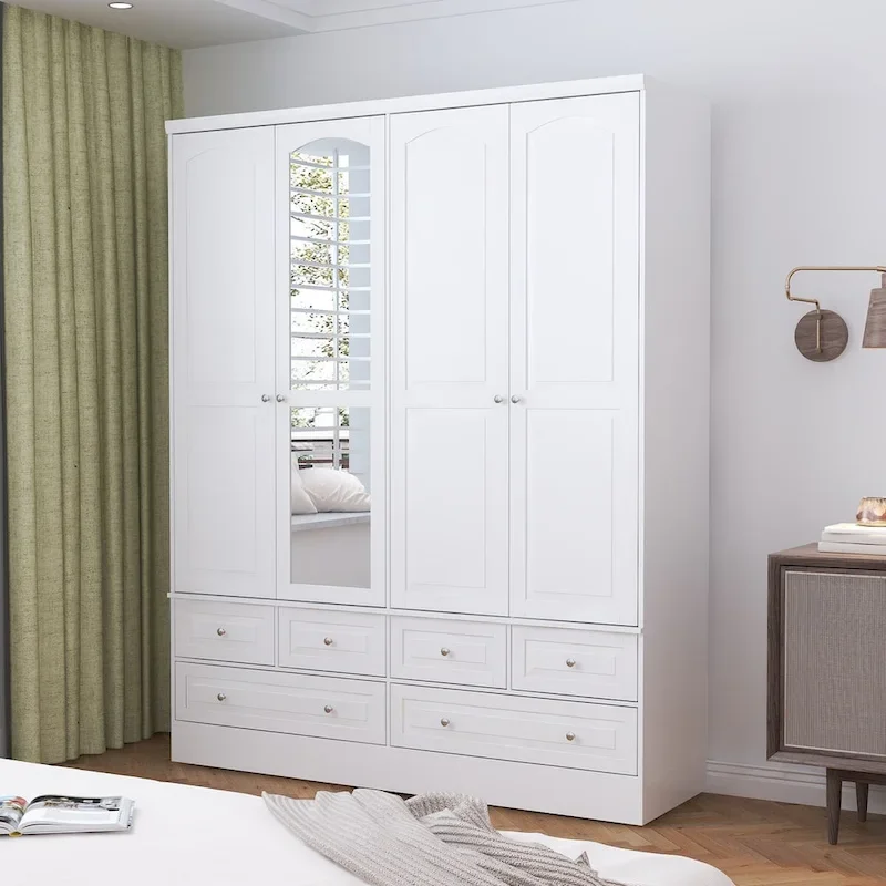 78.7H Combo Twin Wardrobe Set Elegance Meets Utility Armoires Closet