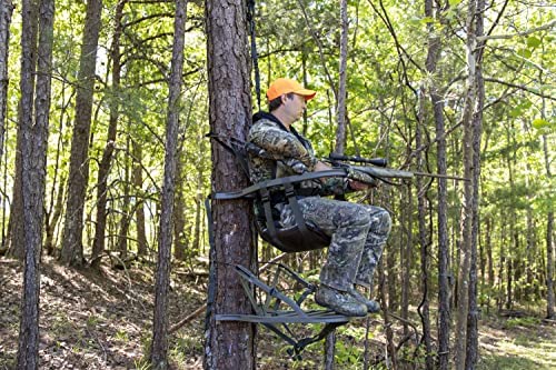Summit Viper SD Climbing Treestand &ndash; Lightweight Aluminum, Foam Padded Seat, 300 lbs Capacity, Includes Safety Harness