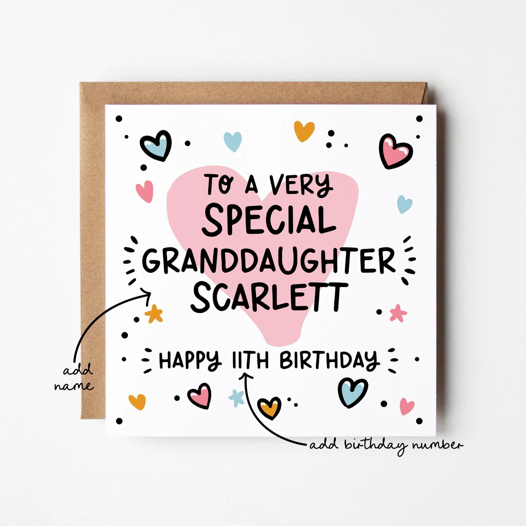 Granddaughter Birthday Card a?�� Birthday Number Card for Granddaughter a?�� Birthday Card For Granddaughter a?�� Birthday Card a?��