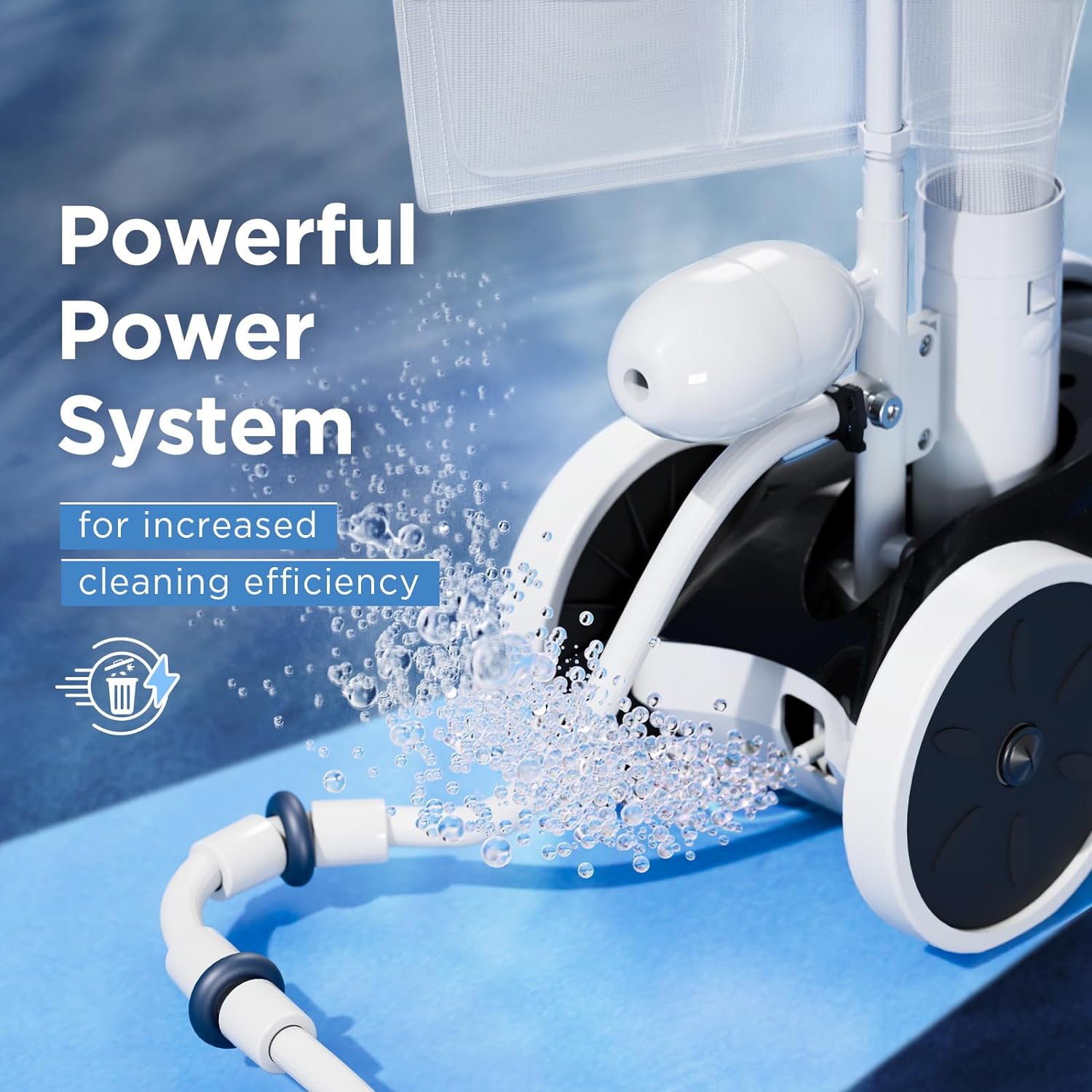 MAKHOON Upgrade Pool Pressure Side Sweeper: Professional Solution for Cleaning Your Swimming Pool (Four Wheels are Better Than Three) Need 1.5