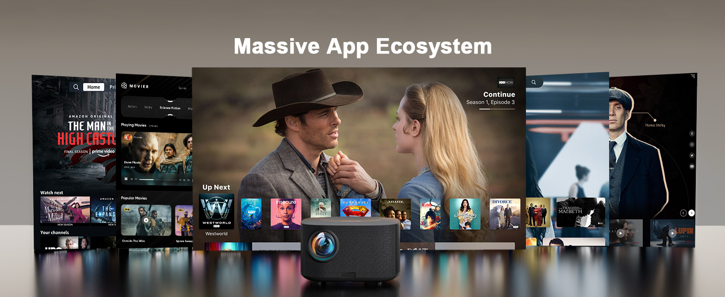 Projector ONO5Pro_Smart projector Netflix Certification APPS Built-in_No Other Devices Required