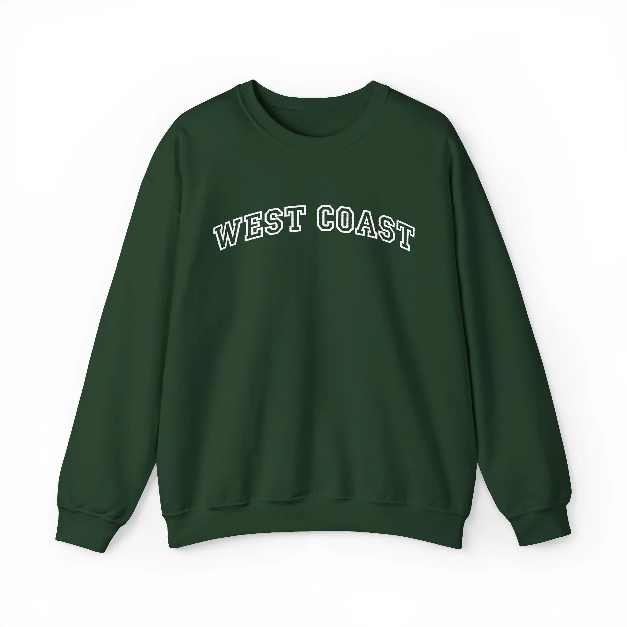 West Coast Crewneck Sweatshirt - Classic Arched Text Pullover