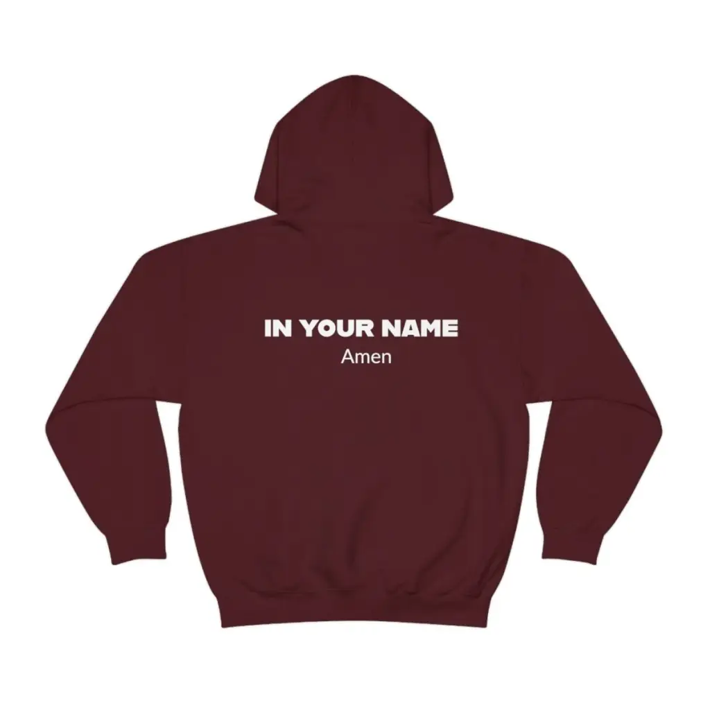 In Your Name Amen Hoodie Hooded Sweatshirt | Oversize Religious Aesthetic Streetwear | Essential Gift For Her, Him to show Faith